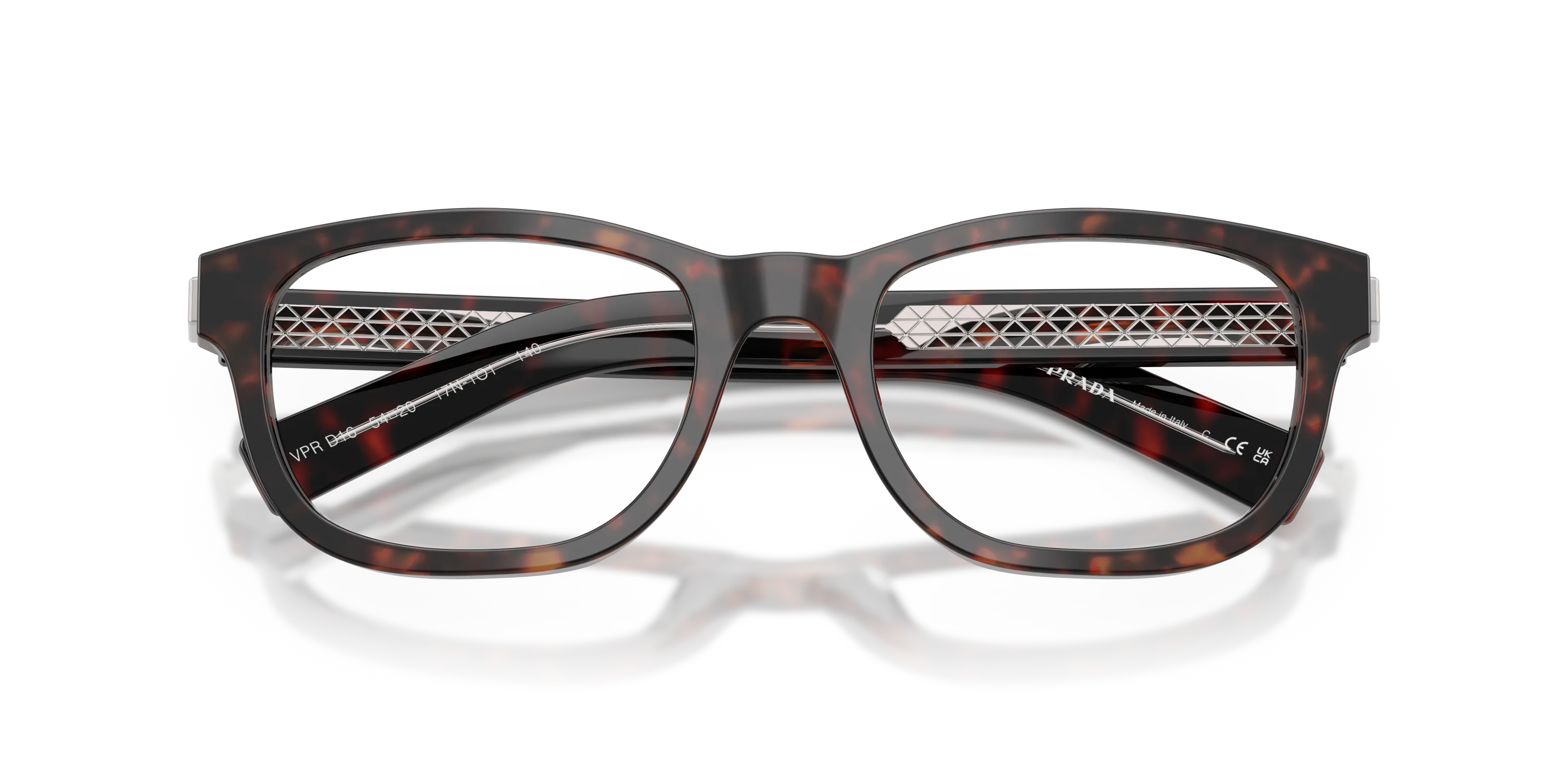 Prada PR D16V 17N1O1 Montature da vista Acetato Tartaruga Trasparente Squadrata Normale - immagine 2