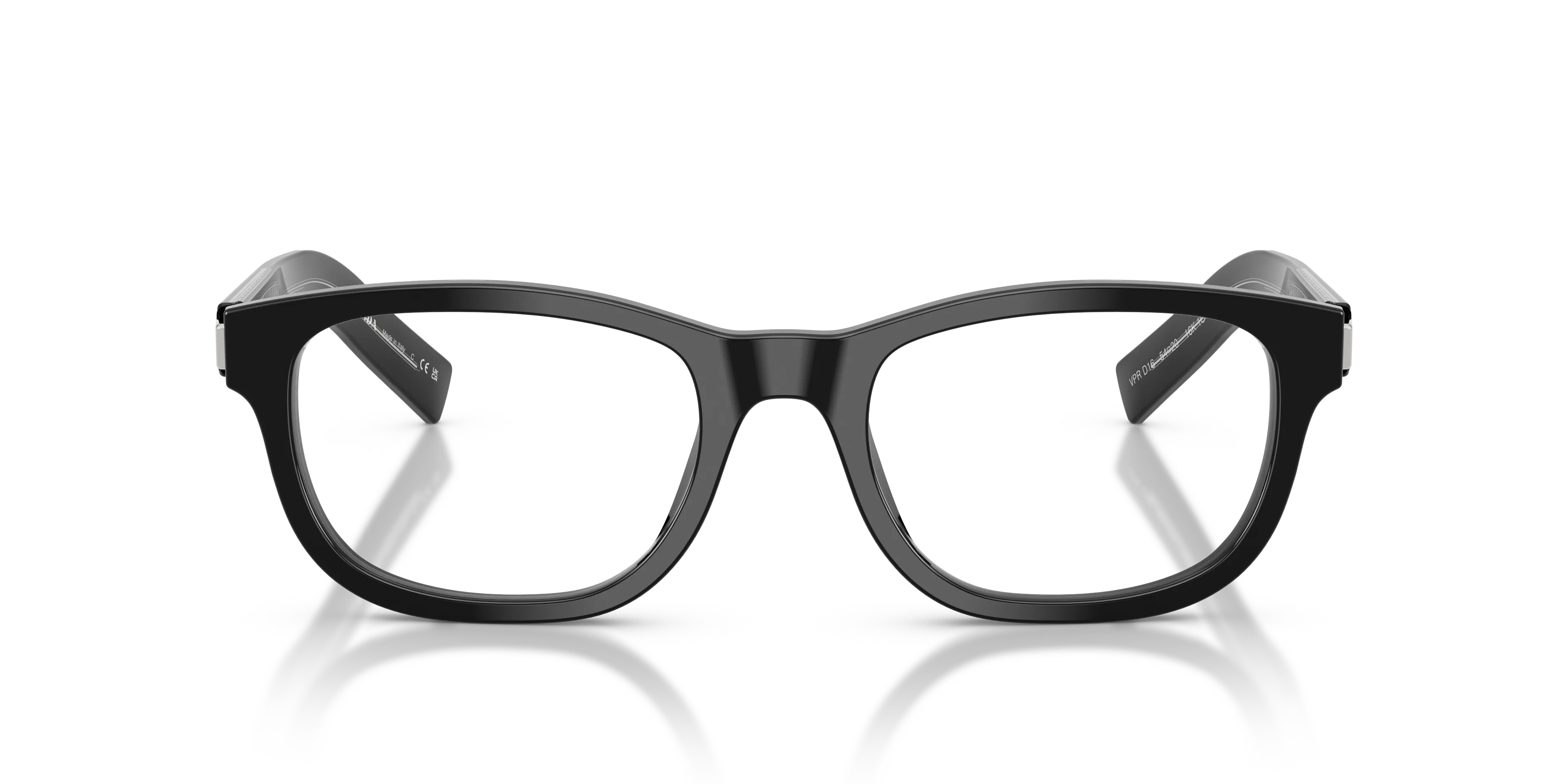 Prada PR D16V 16K1O1 Montature da vista Acetato Nero Trasparente Squadrata Normale - immagine 3