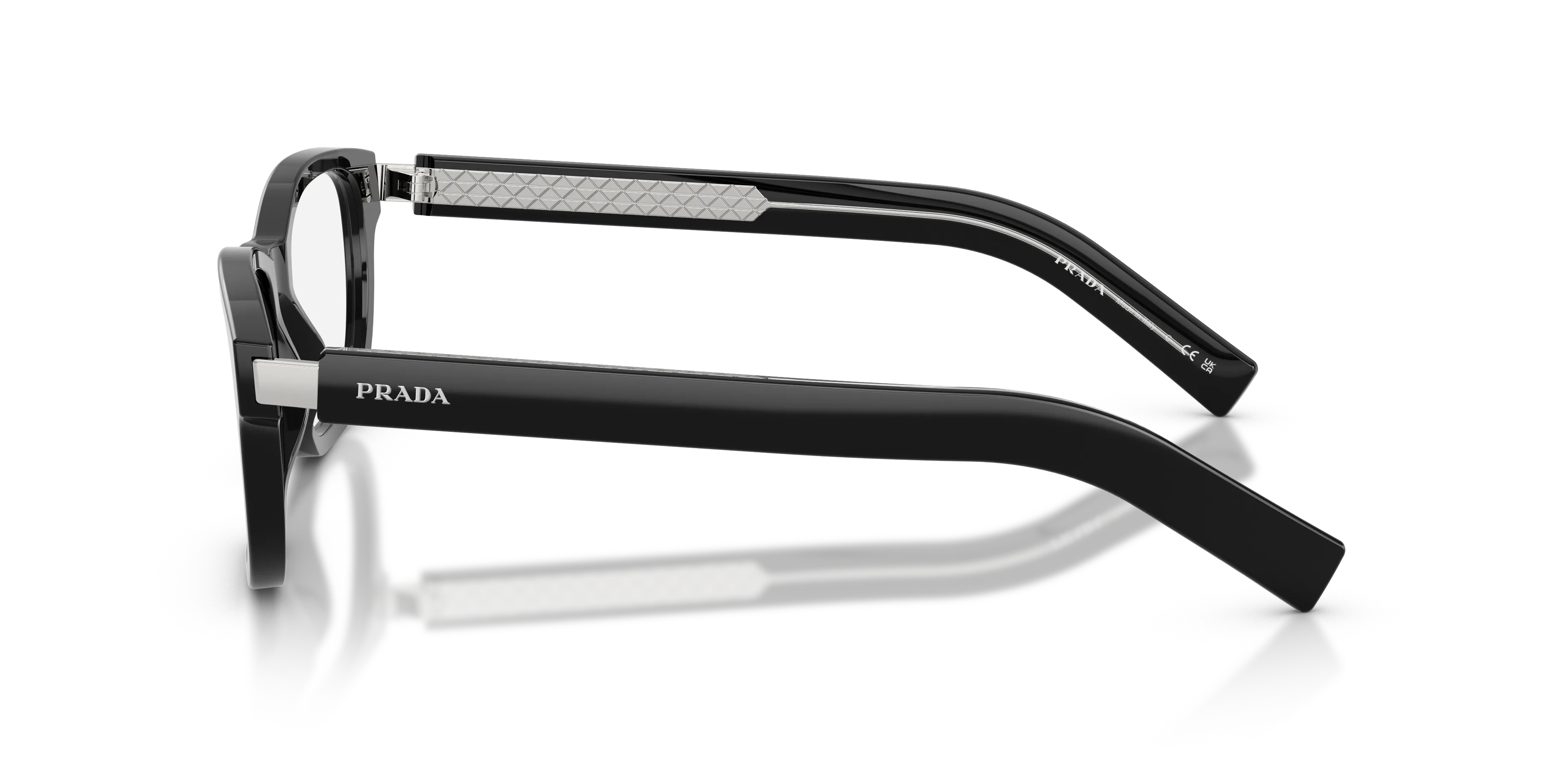 Prada PR D16V 16K1O1 Montature da vista Acetato Nero Trasparente Squadrata Normale - immagine 4