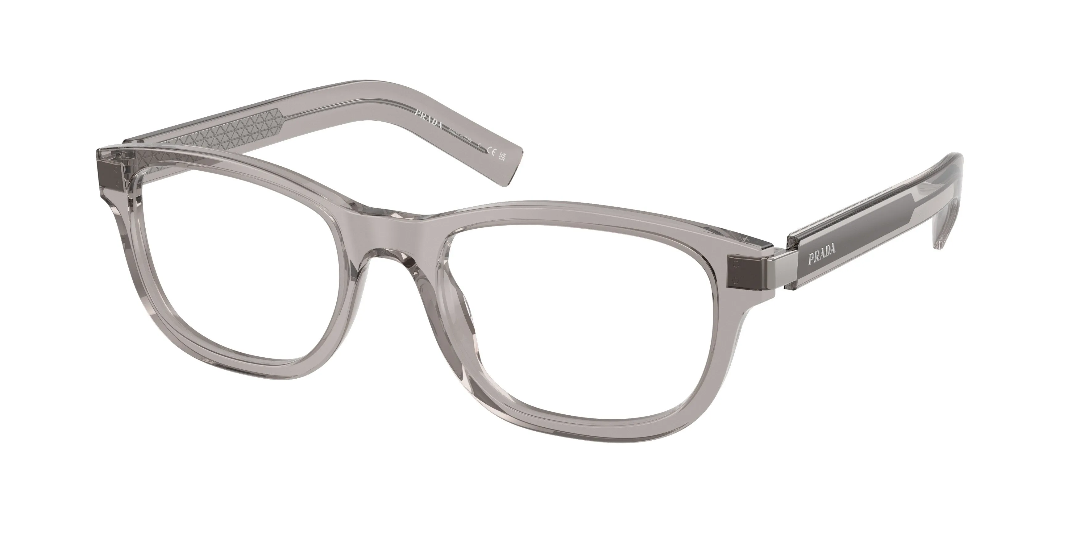 Prada PR D16V 10J1O1 Montature da vista Acetato Grigio Trasparente Squadrata Normale - immagine 1