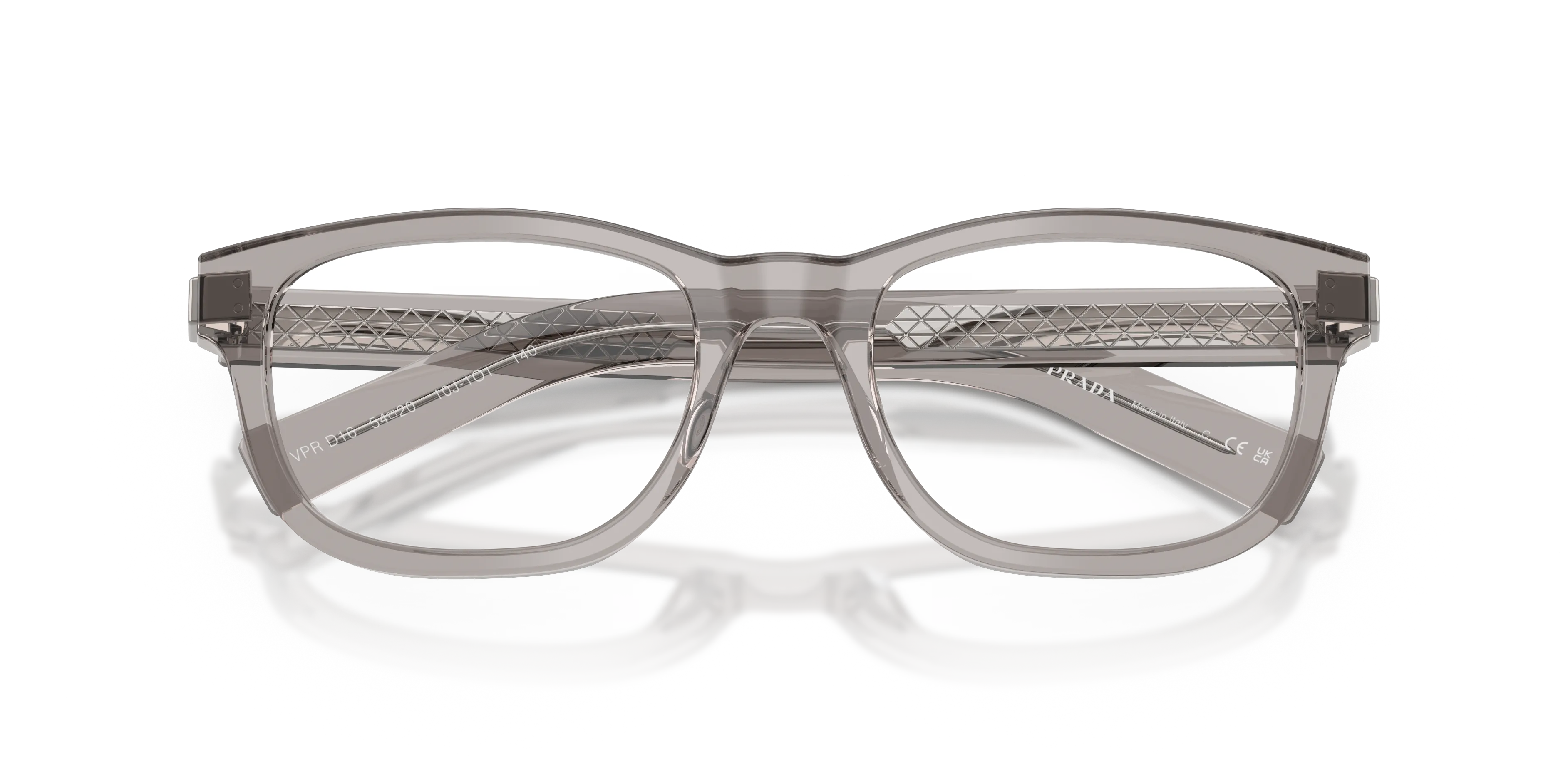 Prada PR D16V 10J1O1 Montature da vista Acetato Grigio Trasparente Squadrata Normale - immagine 2