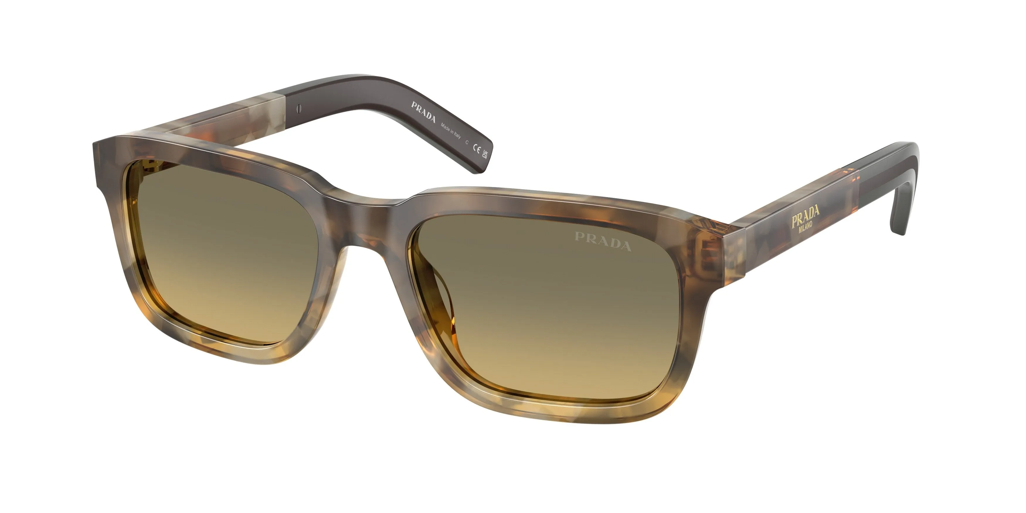 Prada PR D16S 21P81B Occhiali da sole Acetato Marrone Marrone Squadrata Normale Sfumato - immagine 1