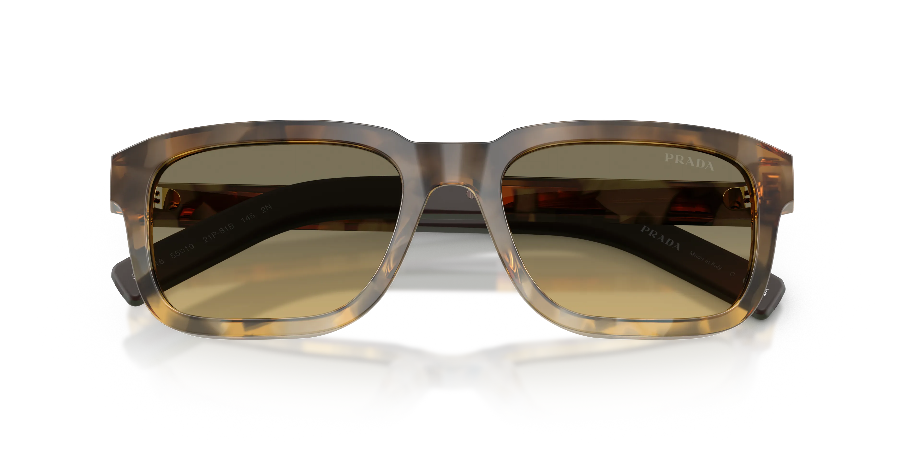 Prada PR D16S 21P81B Occhiali da sole Acetato Marrone Marrone Squadrata Normale Sfumato - immagine 2
