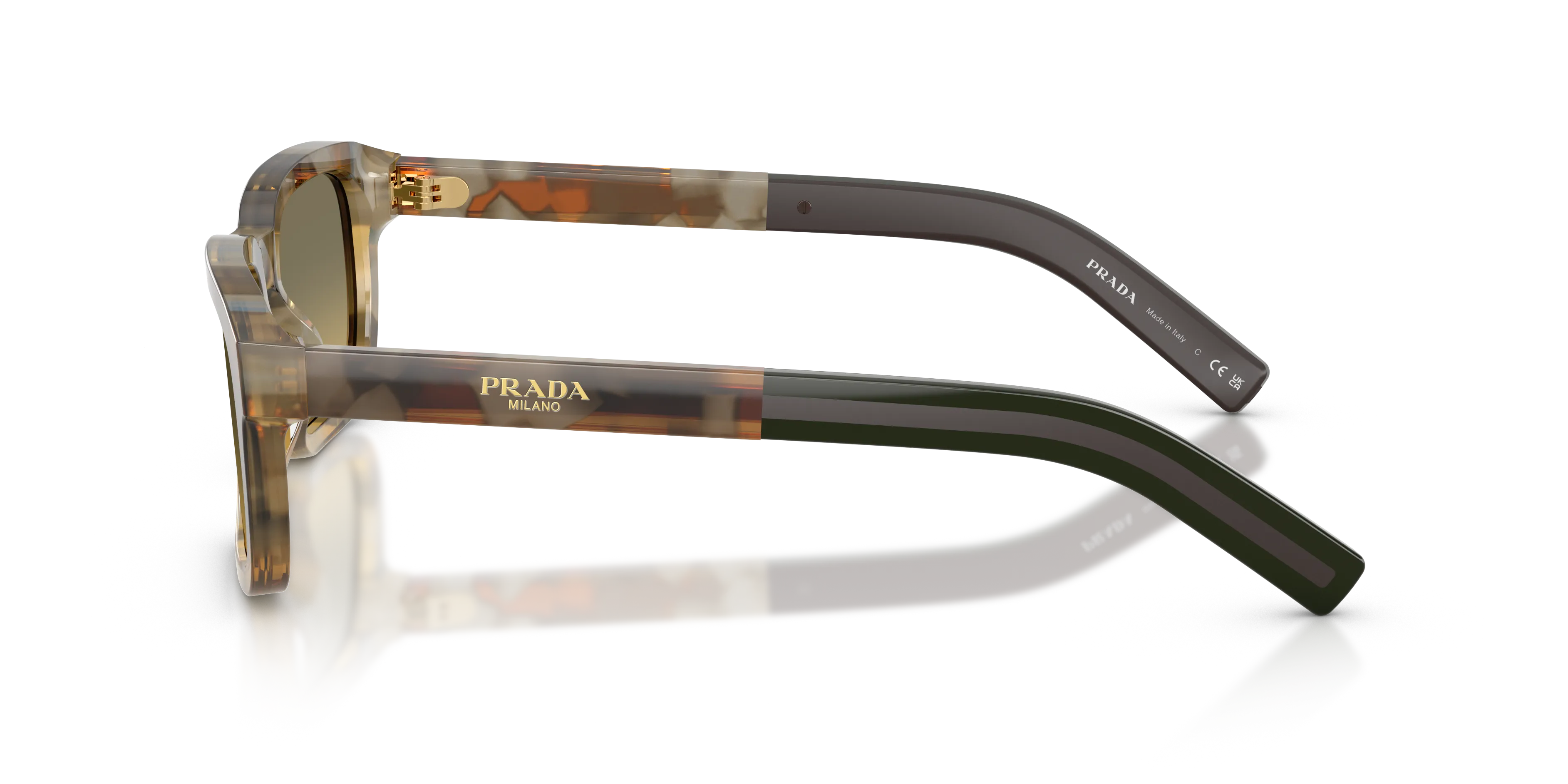 Prada PR D16S 21P81B Occhiali da sole Acetato Marrone Marrone Squadrata Normale Sfumato - immagine 4