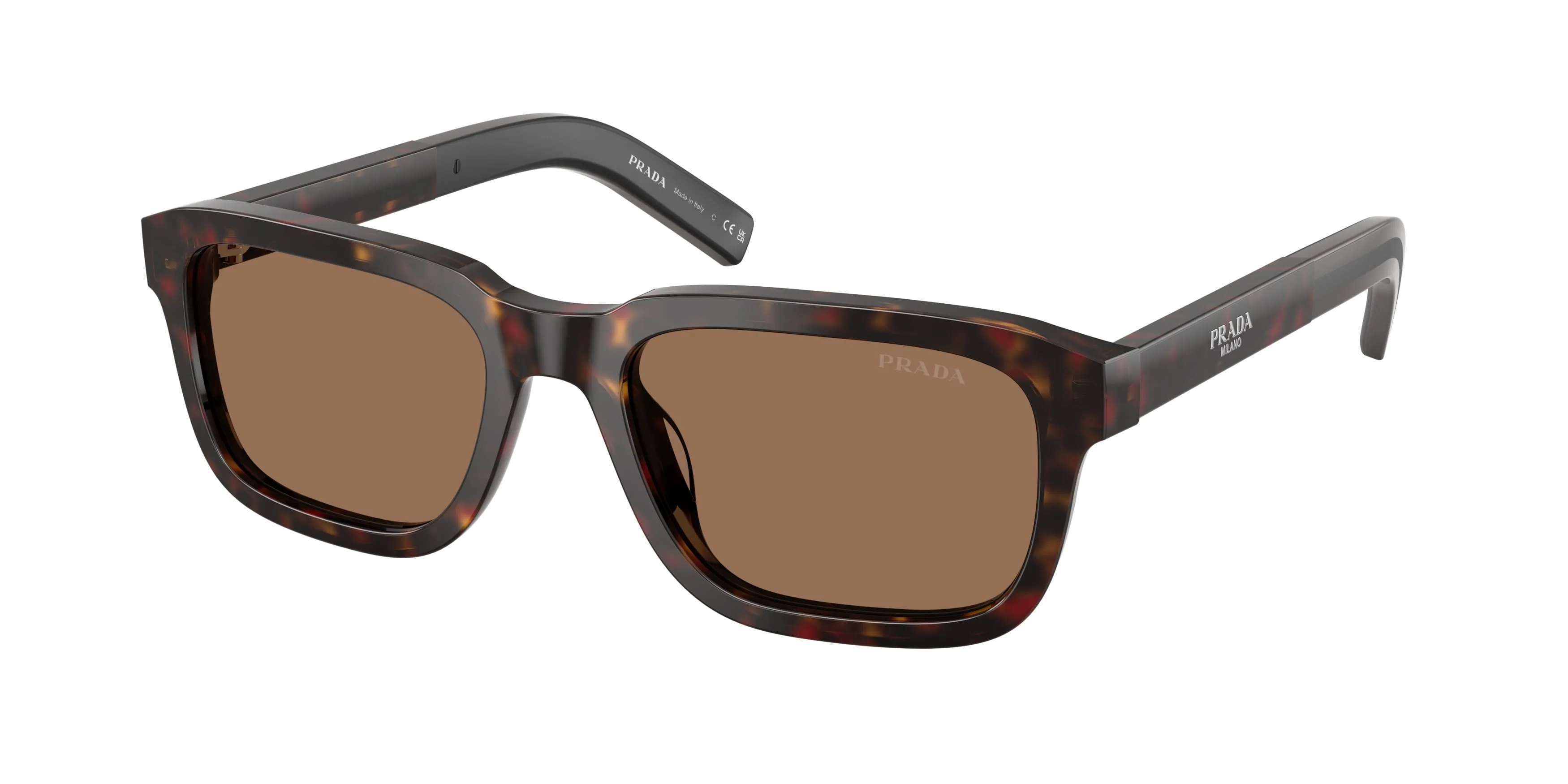Prada PR D16S 17N60M Occhiali da sole Acetato Tartaruga Marrone Squadrata Normale - immagine 1