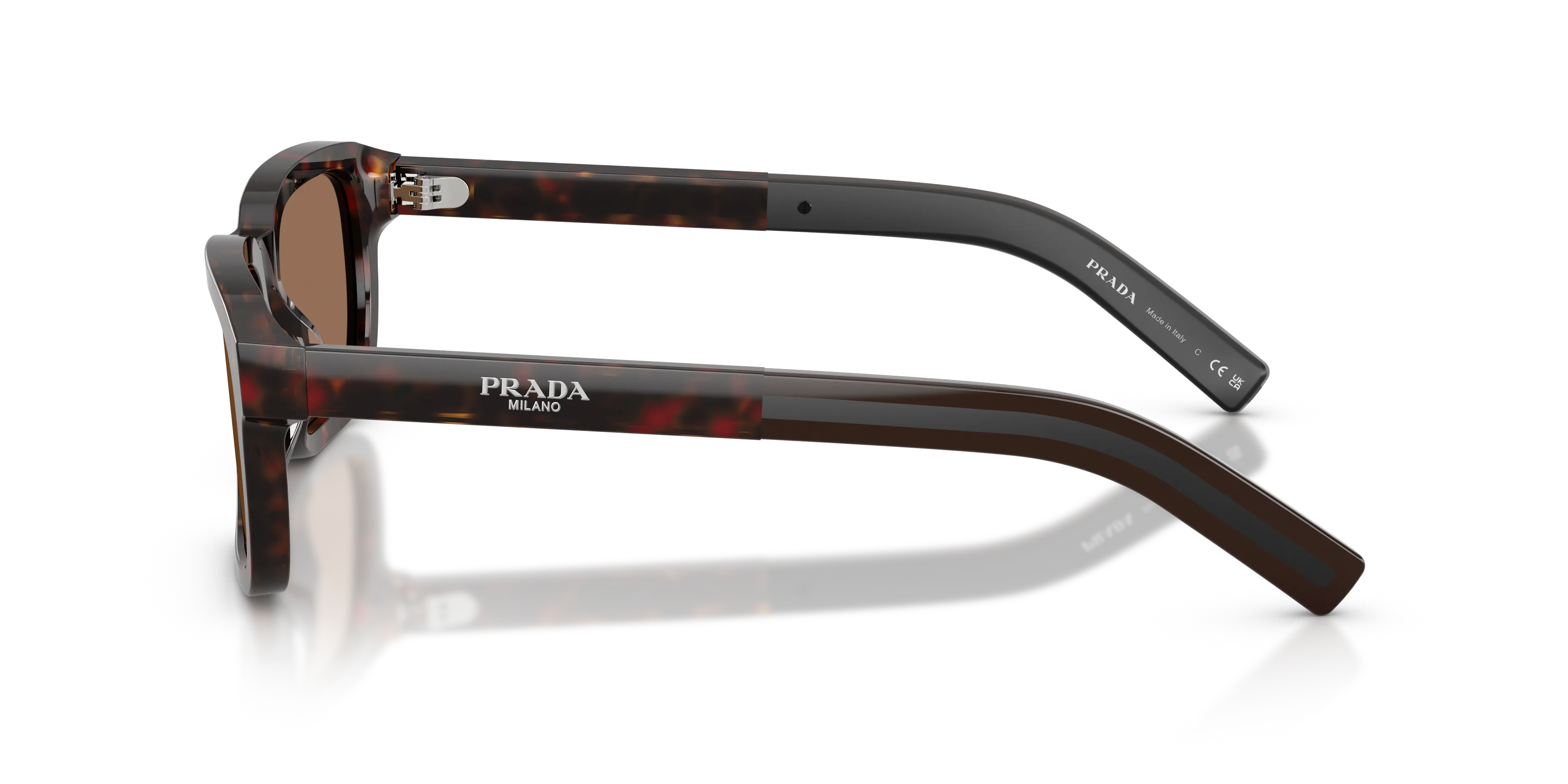 Prada PR D16S 17N60M Occhiali da sole Acetato Tartaruga Marrone Squadrata Normale - immagine 4
