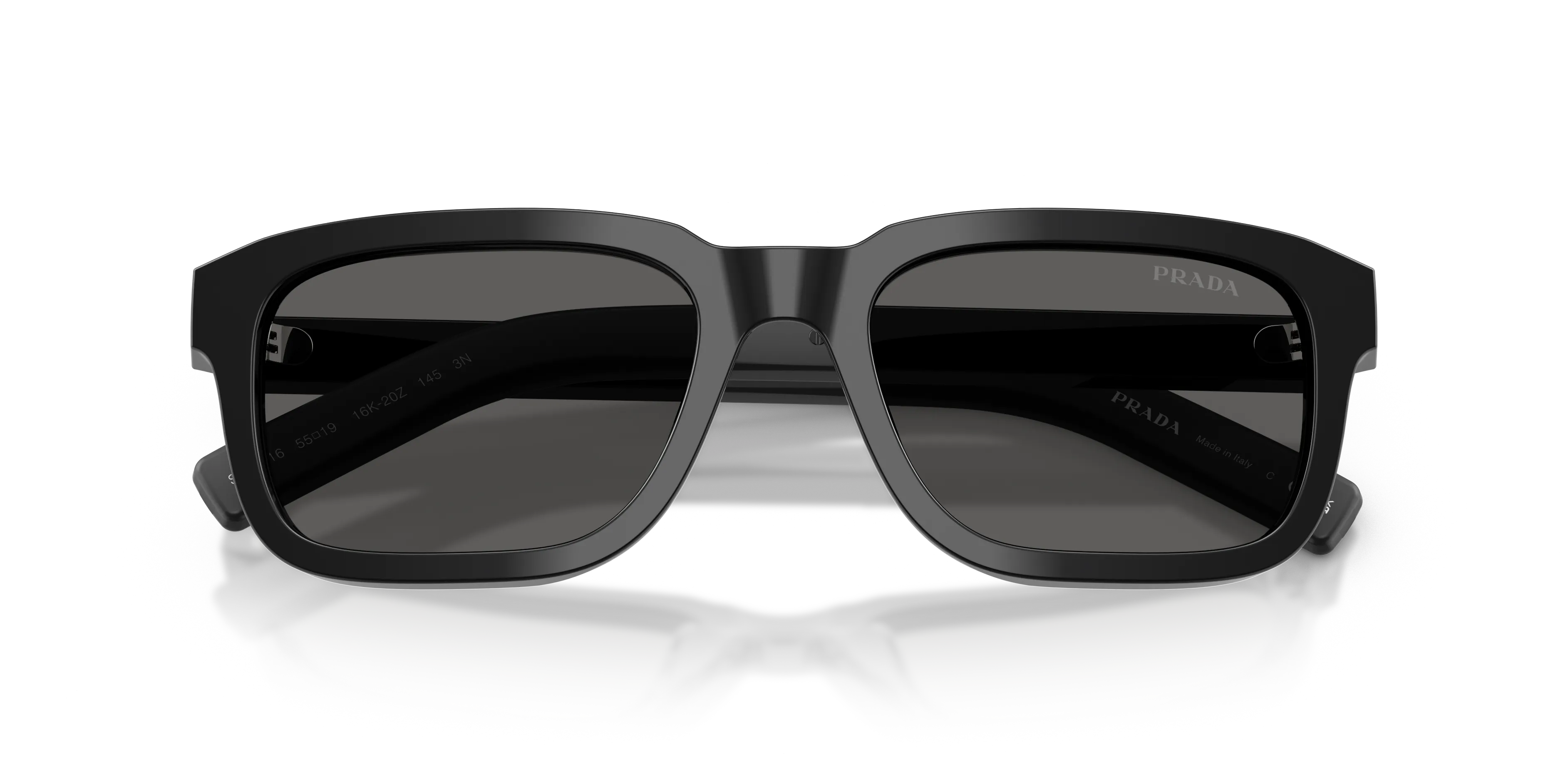 Prada PR D16S 16K20Z Occhiali da sole Acetato Nero Grigio Squadrata Normale - immagine 2