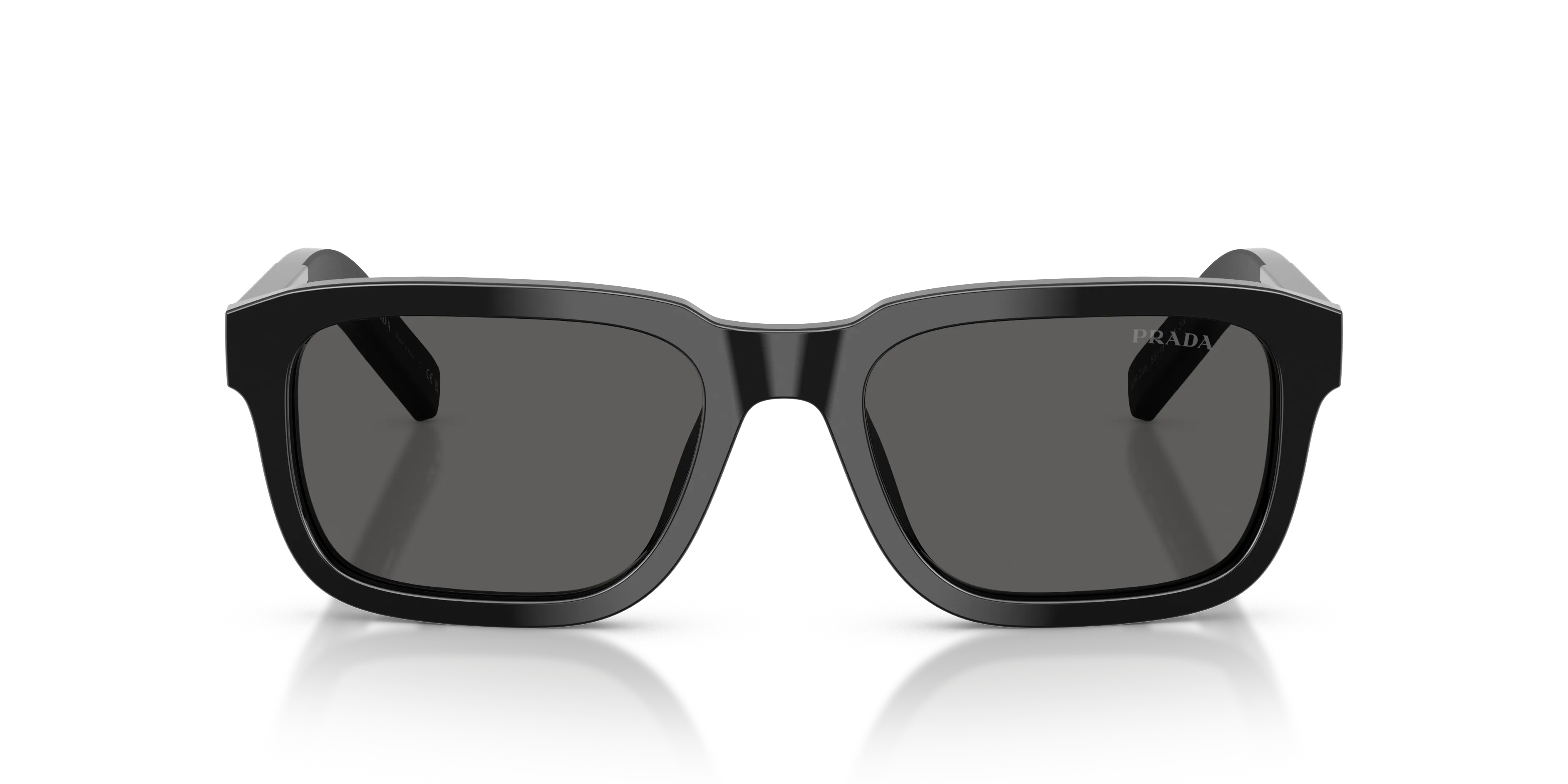 Prada PR D16S 16K20Z Occhiali da sole Acetato Nero Grigio Squadrata Normale - immagine 3