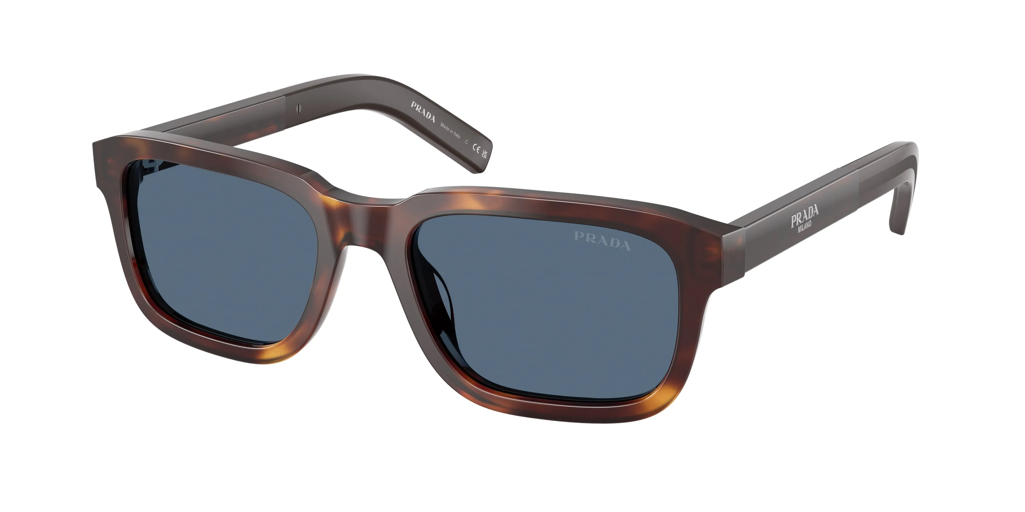 Prada PR D16S 15W06A Occhiali da sole Acetato Tartaruga Blu Squadrata Normale - immagine 1