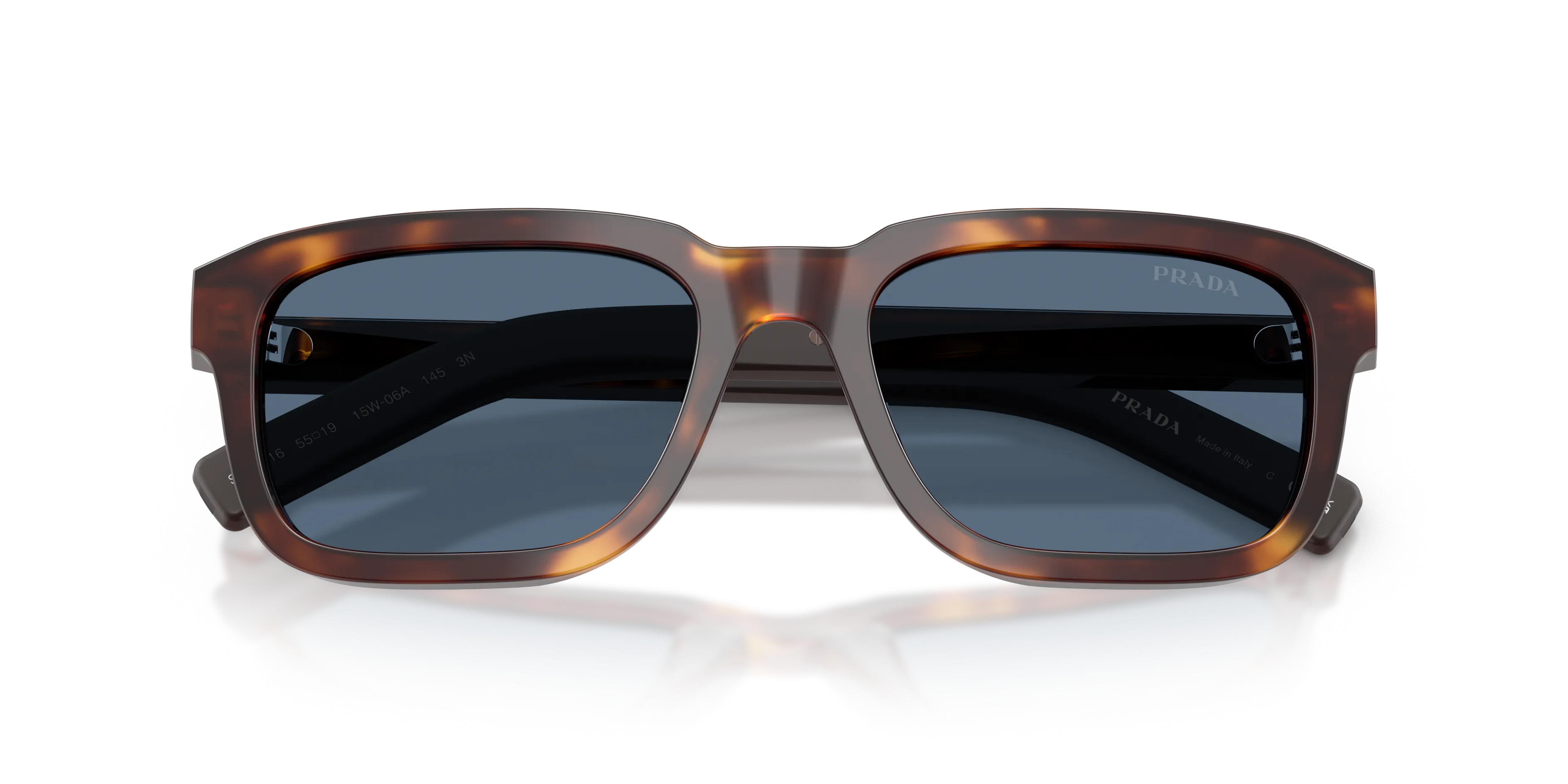 Prada PR D16S 15W06A Occhiali da sole Acetato Tartaruga Blu Squadrata Normale - immagine 2