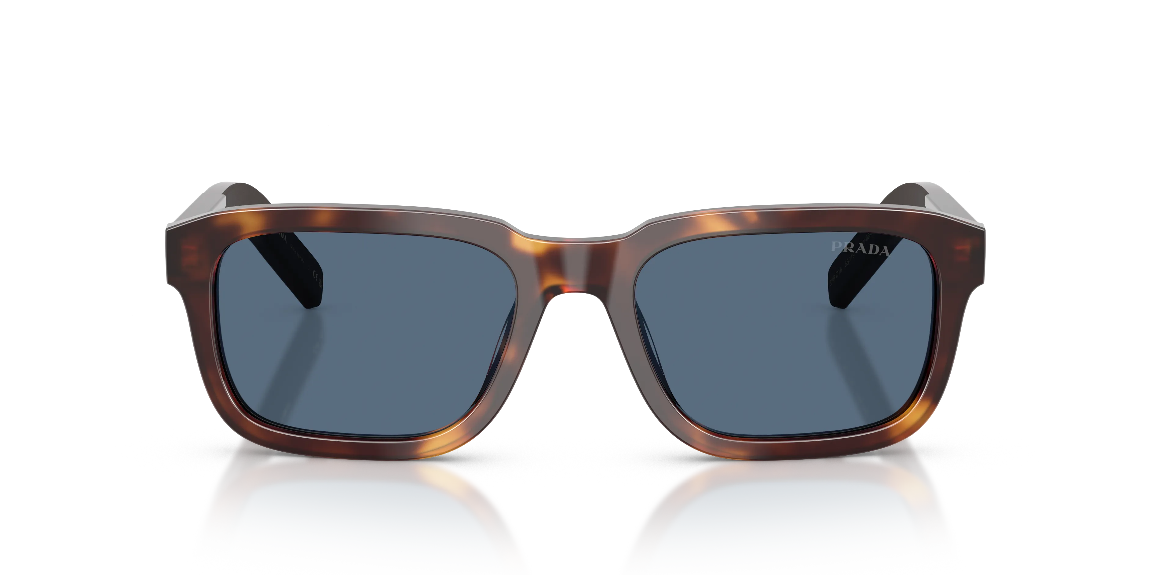Prada PR D16S 15W06A Occhiali da sole Acetato Tartaruga Blu Squadrata Normale - immagine 3