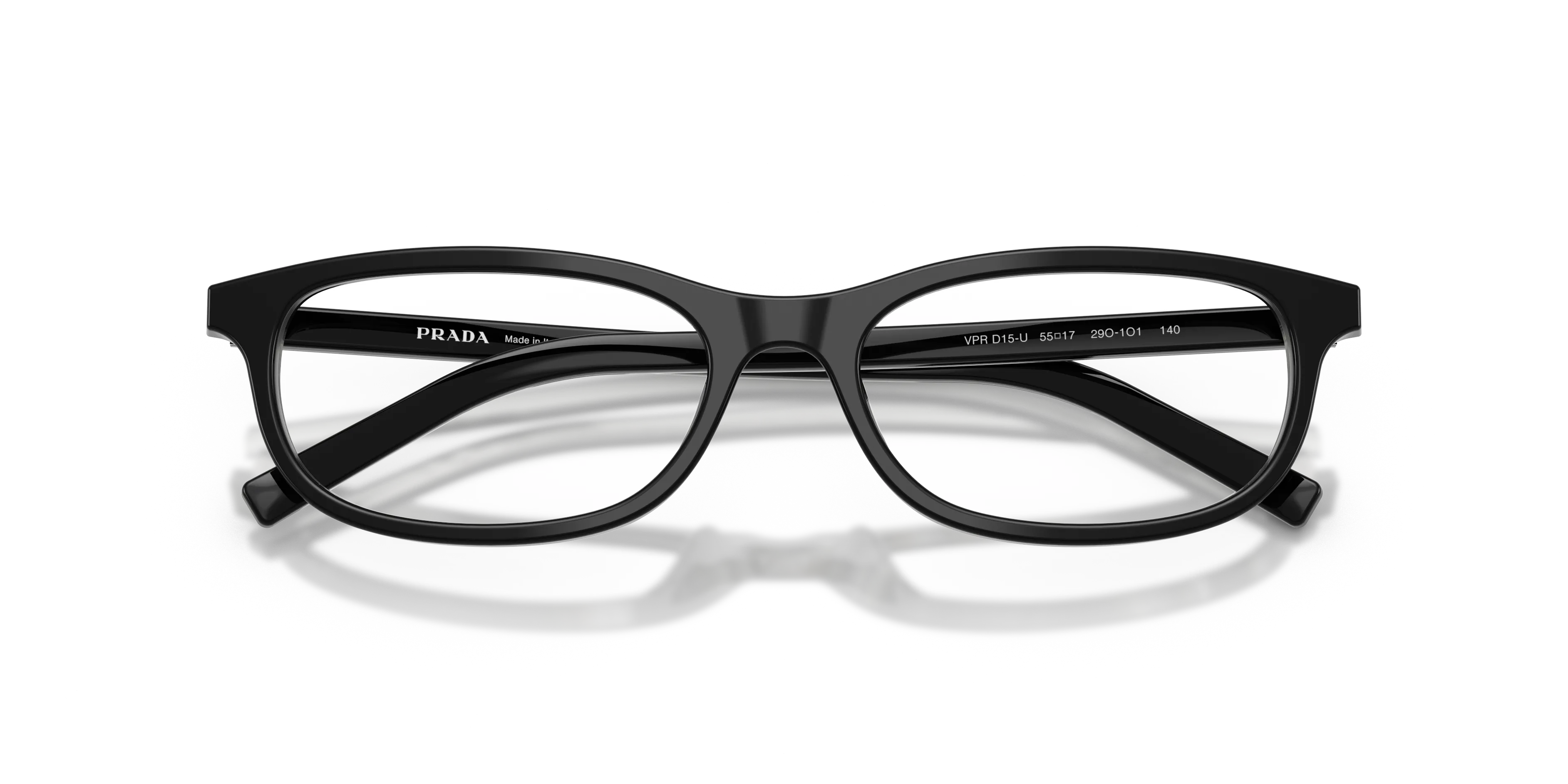 Prada PR D15VU 29O1O1 Montature da vista Acetato Nero Trasparente Geometrica Normale - immagine 2