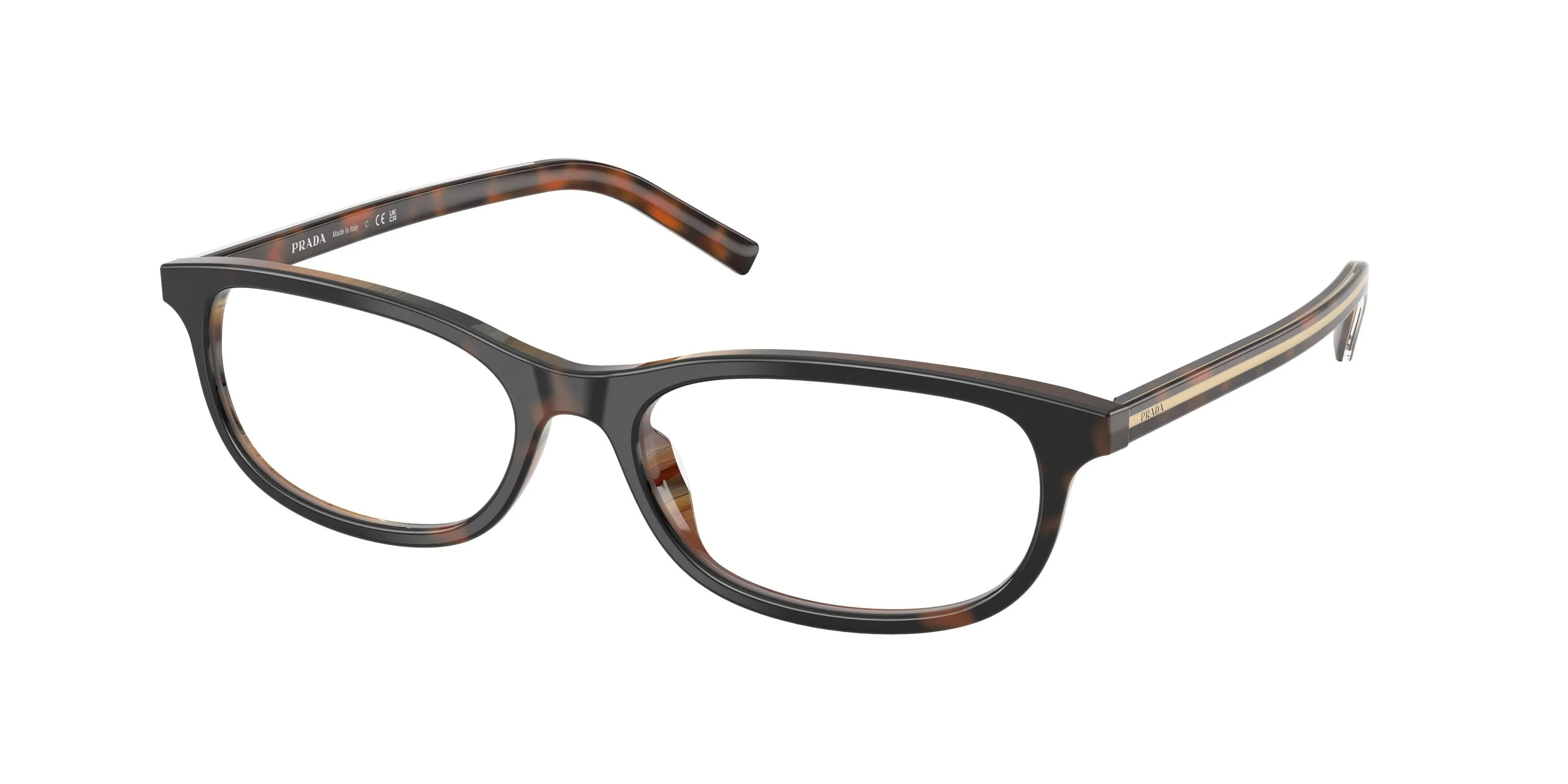 Prada PR D15VU 20P1O1 Montature da vista Acetato Tartaruga Trasparente Geometrica Normale - immagine 1