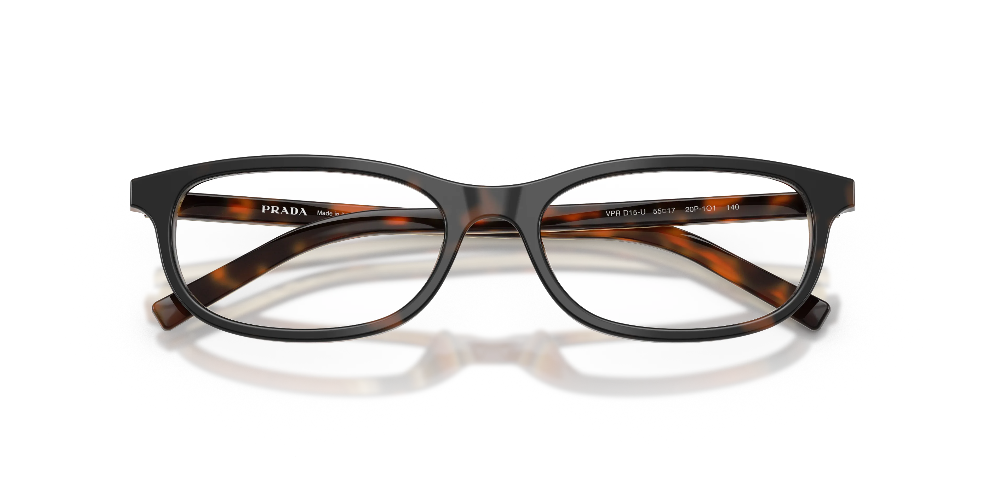Prada PR D15VU 20P1O1 Montature da vista Acetato Tartaruga Trasparente Geometrica Normale - immagine 2