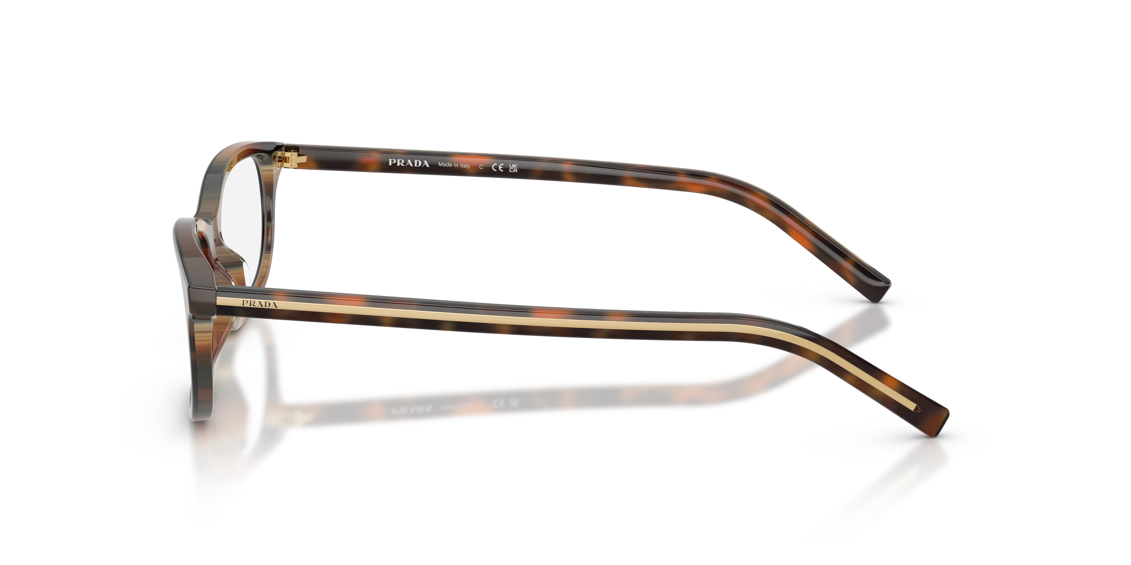 Prada PR D15VU 20P1O1 Montature da vista Acetato Tartaruga Trasparente Geometrica Normale - immagine 4