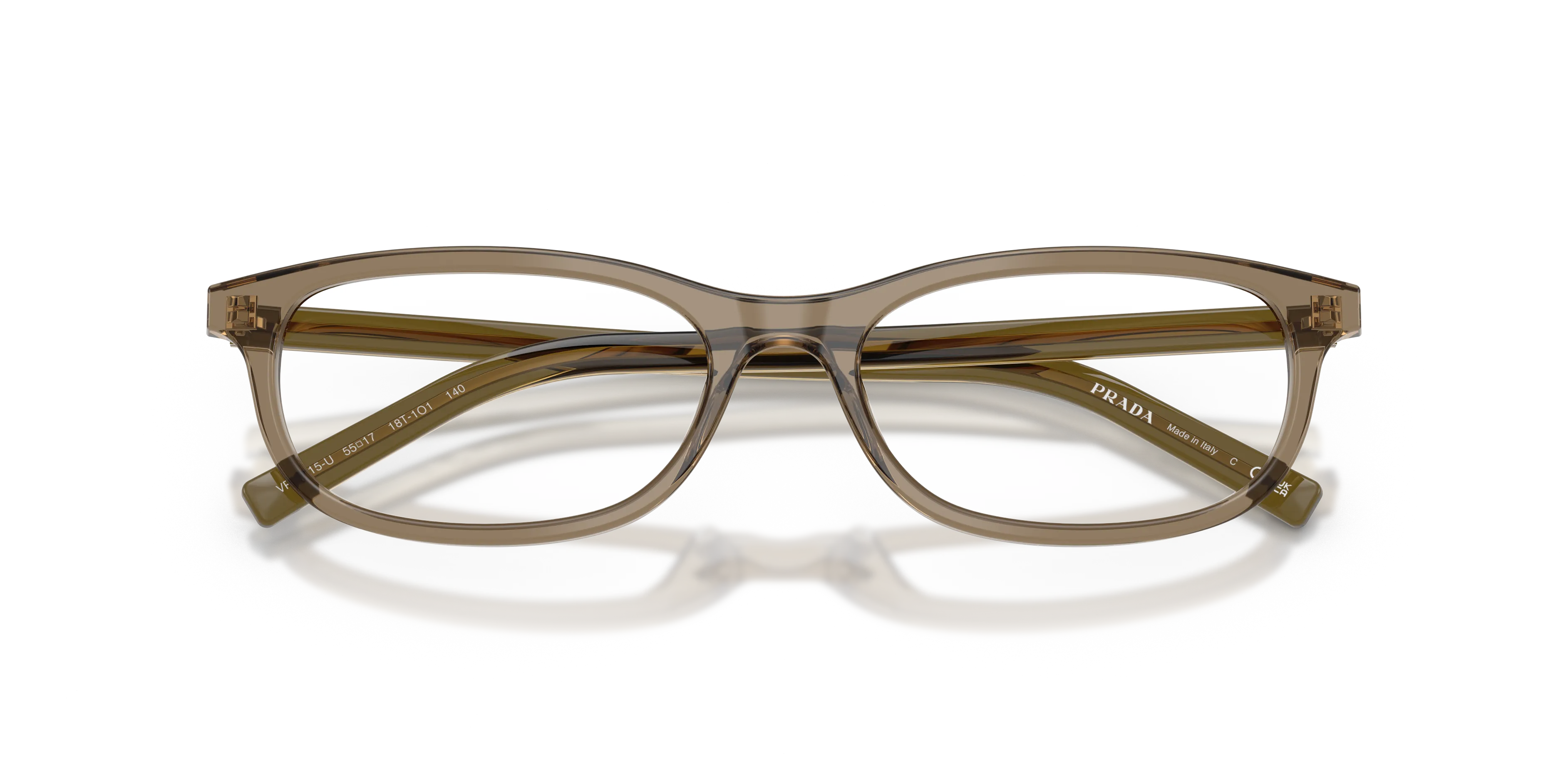 Prada PR D15VU 18T1O1 Montature da vista Acetato Marrone Trasparente Geometrica Normale - immagine 2
