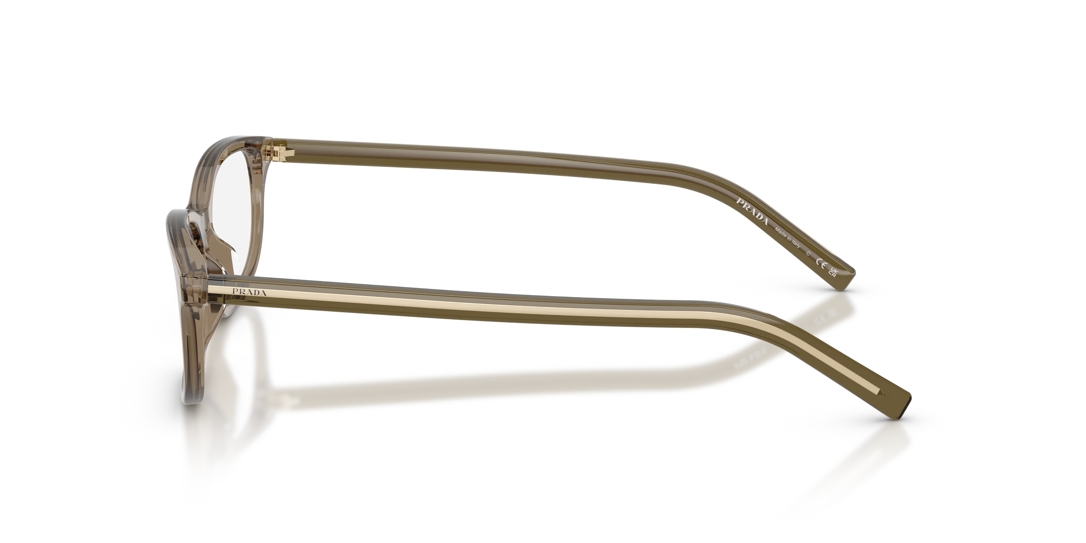 Prada PR D15VU 18T1O1 Montature da vista Acetato Marrone Trasparente Geometrica Normale - immagine 4
