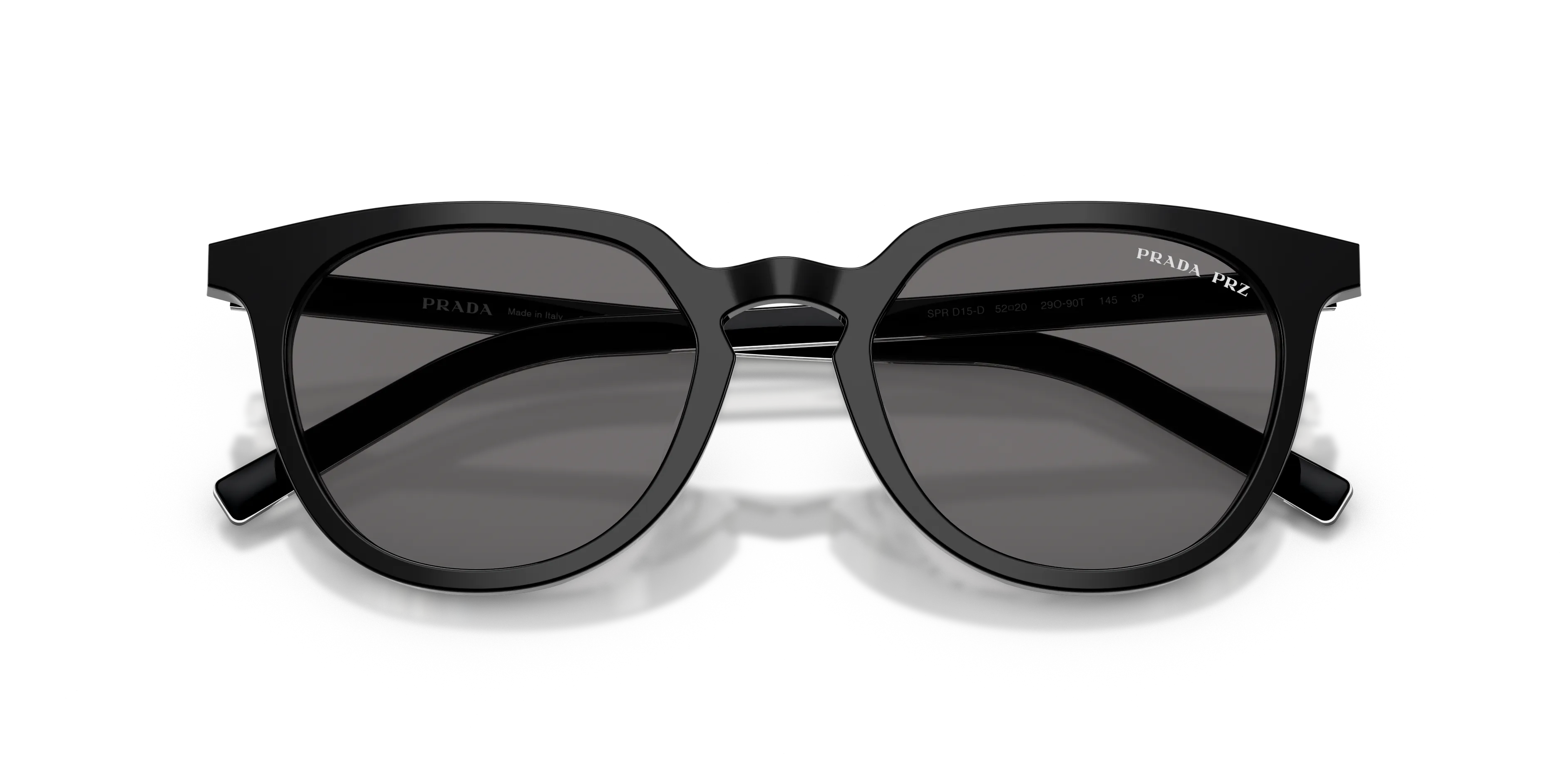 Prada PR D15SD 29O90T Occhiali da sole Acetato Nero Grigio Pantos Polarizzata - immagine 2