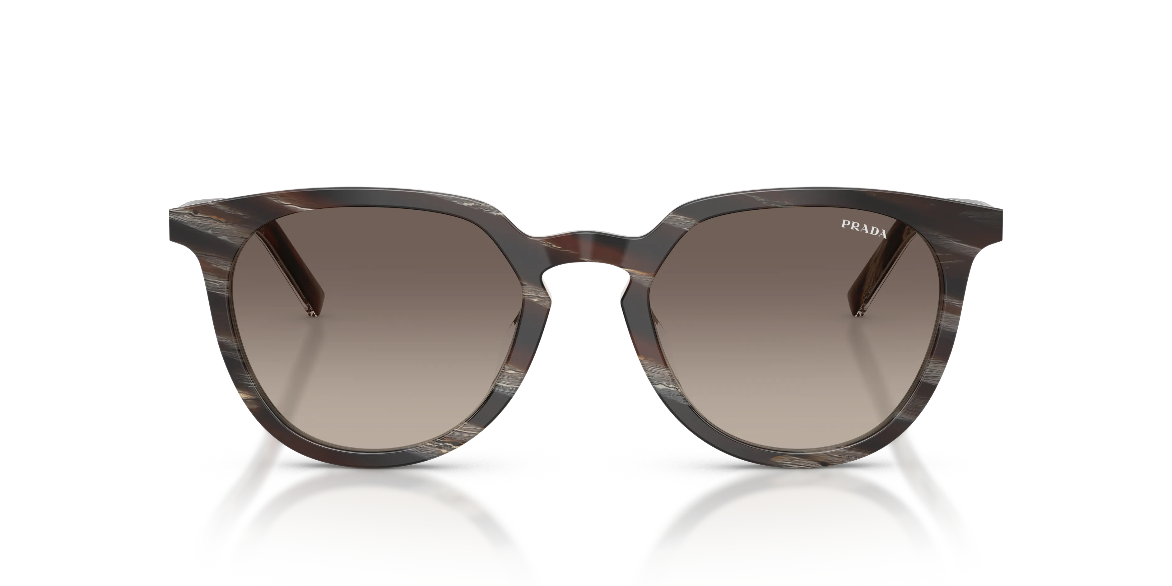 Prada PR D15SD 23P30S Occhiali da sole Acetato Marrone Grigio Pantos Normale Sfumato - immagine 3