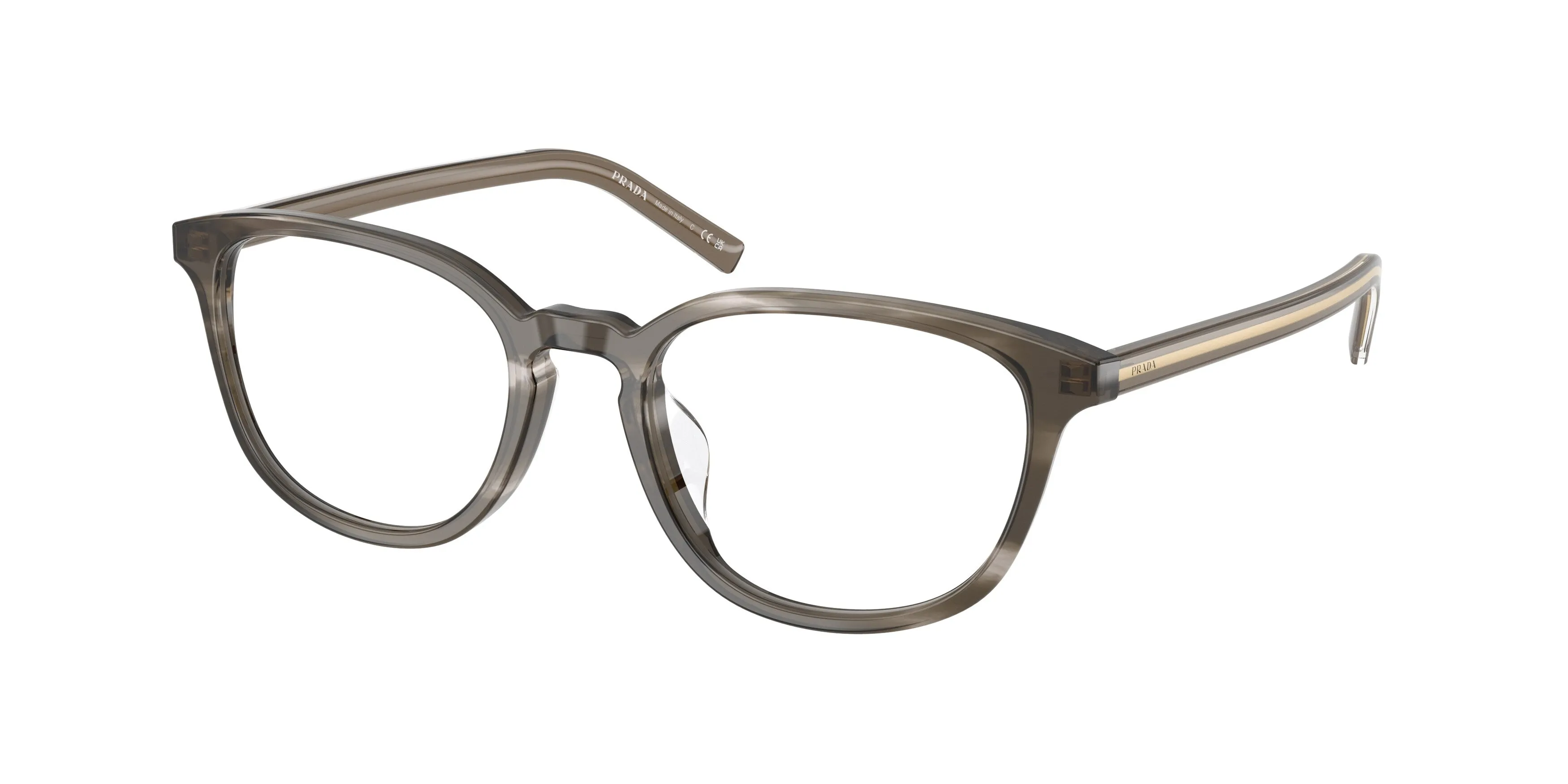 Prada PR D14VD 26O1O1 Montature da vista Acetato Nero Trasparente Pantos Normale - immagine 1