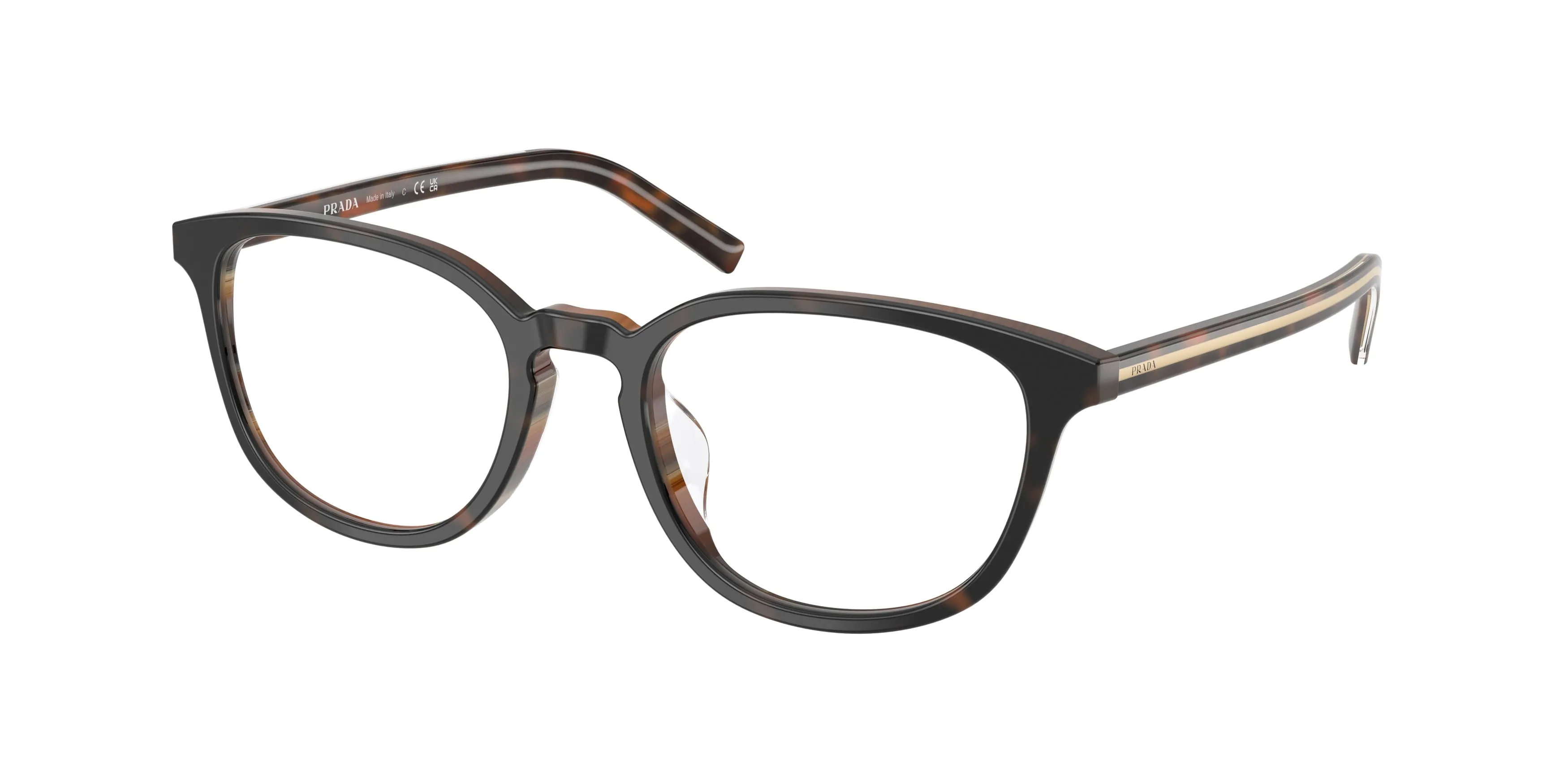 Prada PR D14VD 20P1O1 Montature da vista Acetato Tartaruga Trasparente Pantos Normale - immagine 1