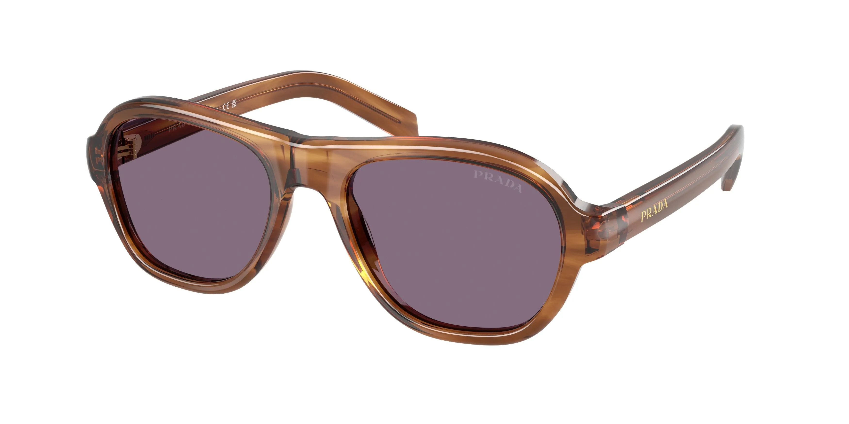 Prada PR D14S 25O70W Occhiali da sole Acetato Marrone Viola Pillow Normale - immagine 1