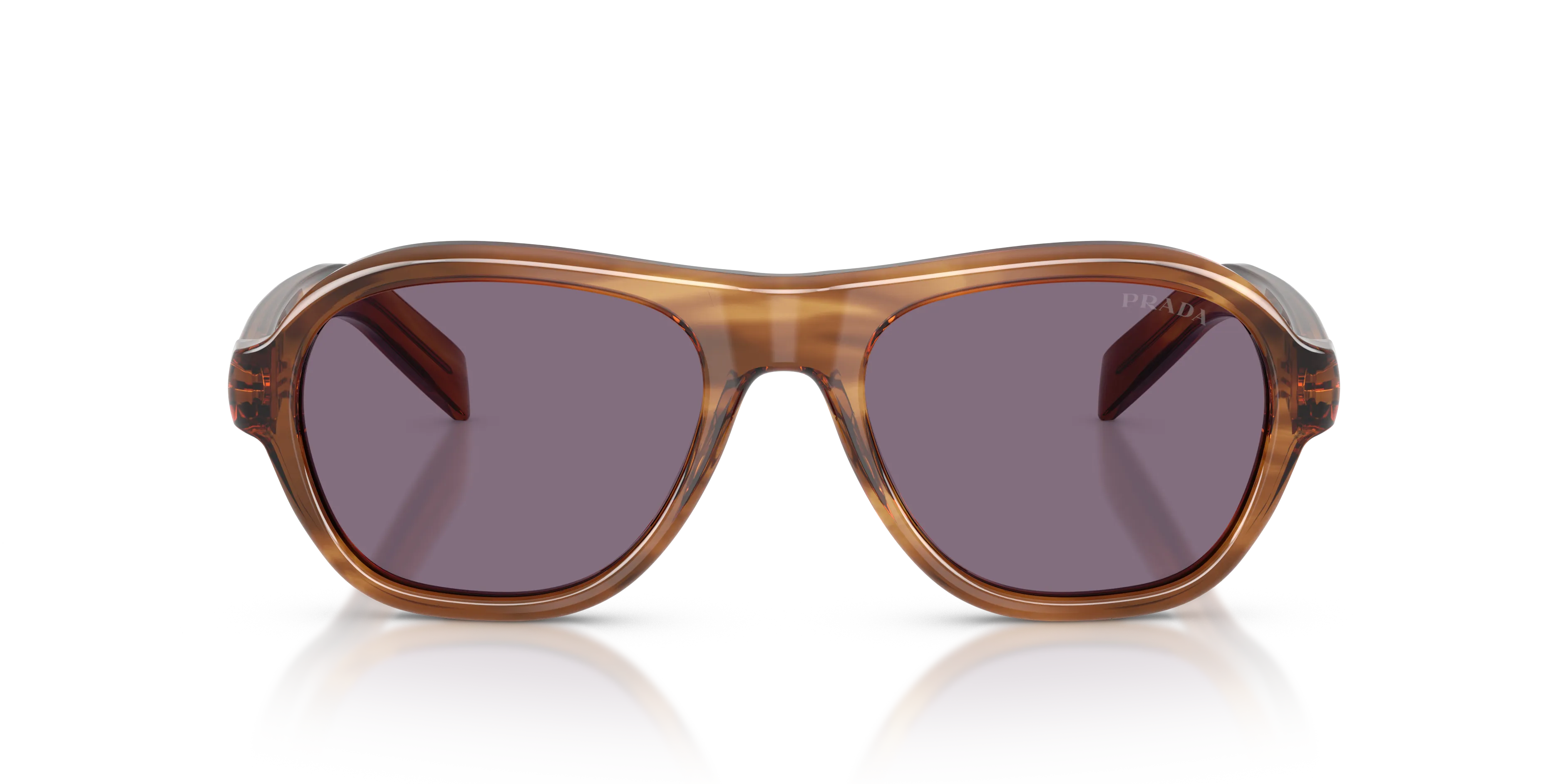 Prada PR D14S 25O70W Occhiali da sole Acetato Marrone Viola Pillow Normale - immagine 3
