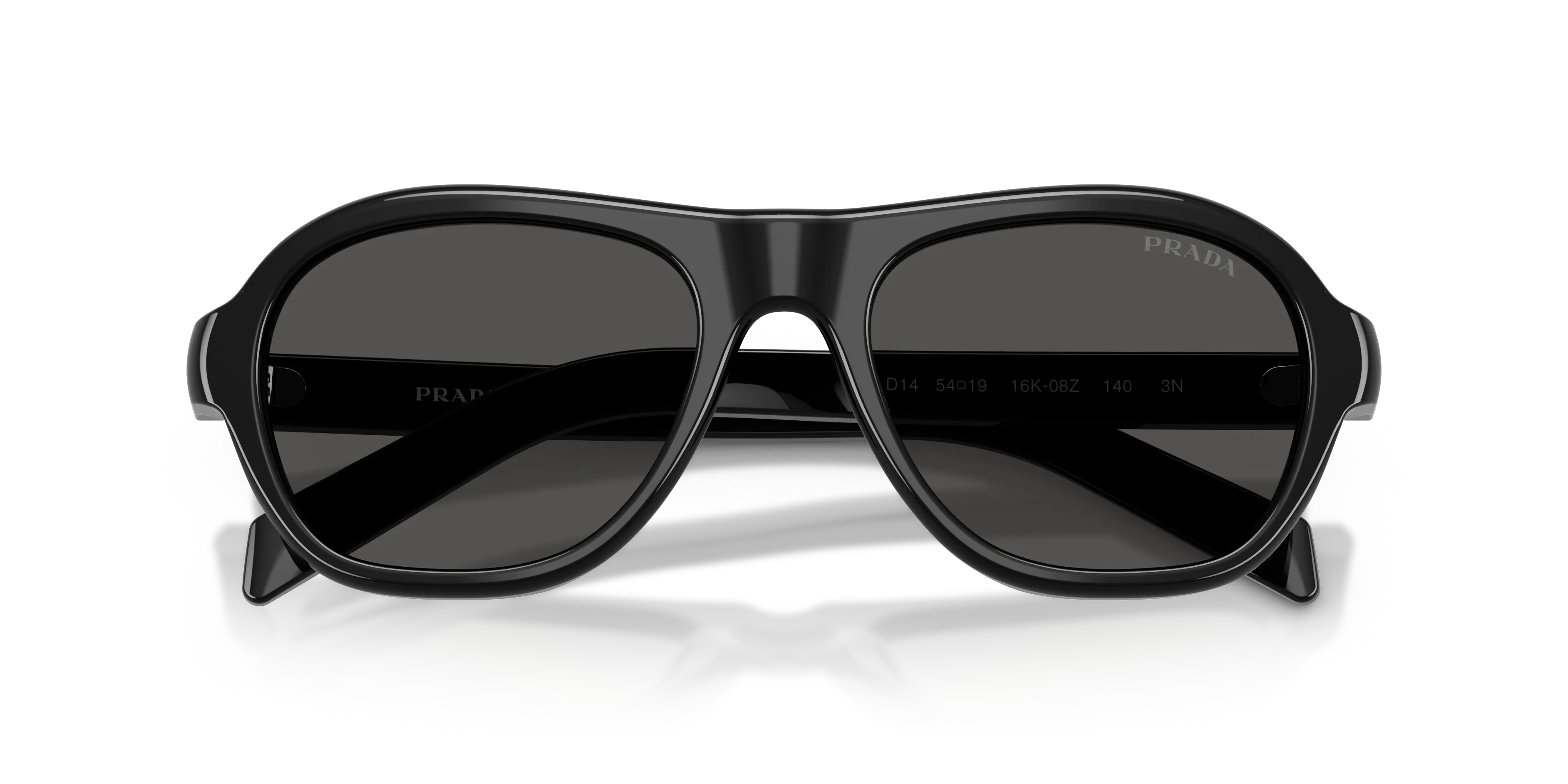 Prada PR D14S 16K08Z Occhiali da sole Acetato Nero Grigio Pillow Normale - immagine 2