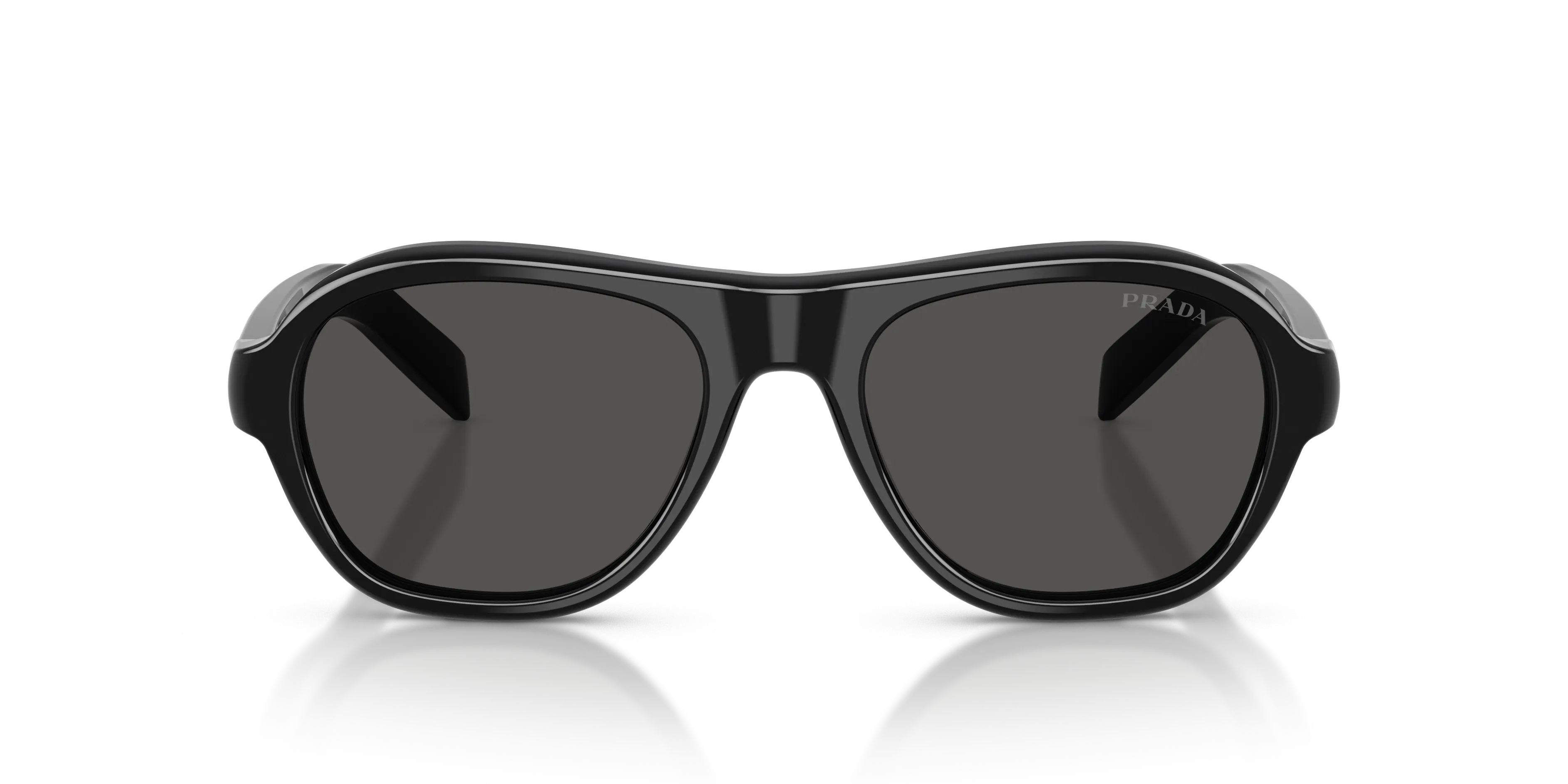 Prada PR D14S 16K08Z Occhiali da sole Acetato Nero Grigio Pillow Normale - immagine 3