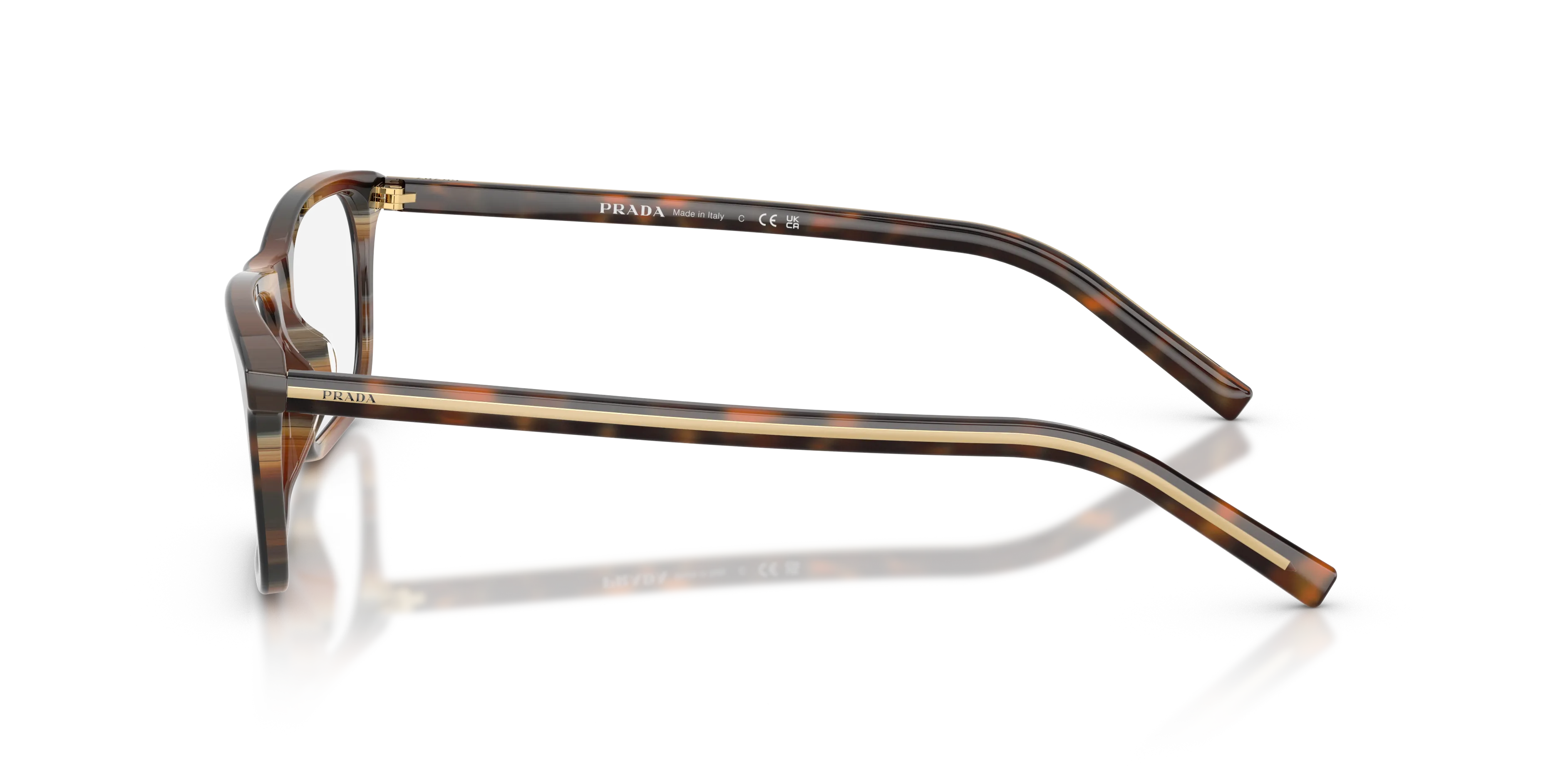 Prada PR D13V 20P1O1 Montature da vista Acetato Tartaruga Trasparente Squadrata Normale - immagine 4