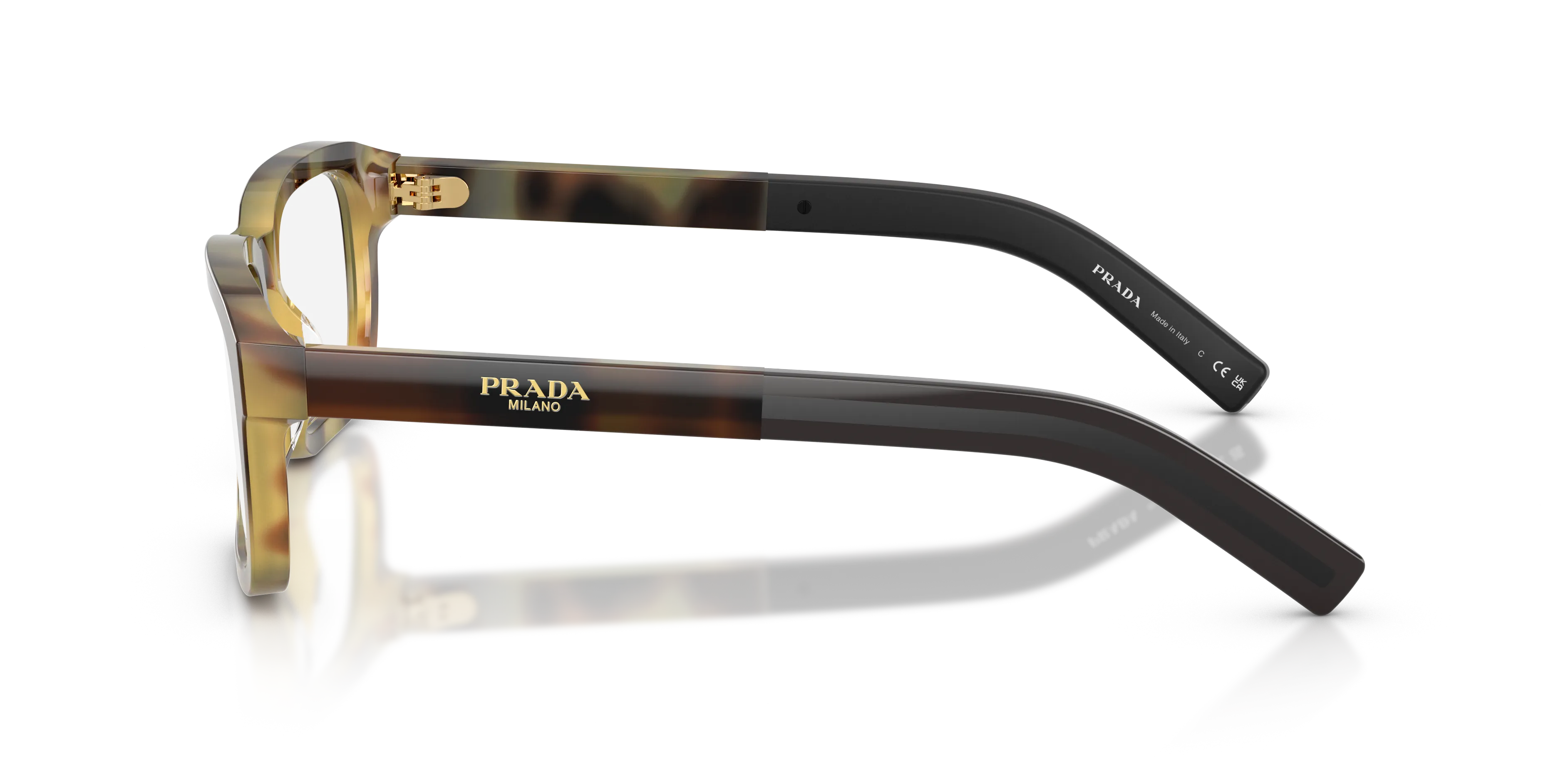 Prada PR D12V 22P1O1 Montature da vista Acetato Grigio Trasparente Squadrata Normale - immagine 4