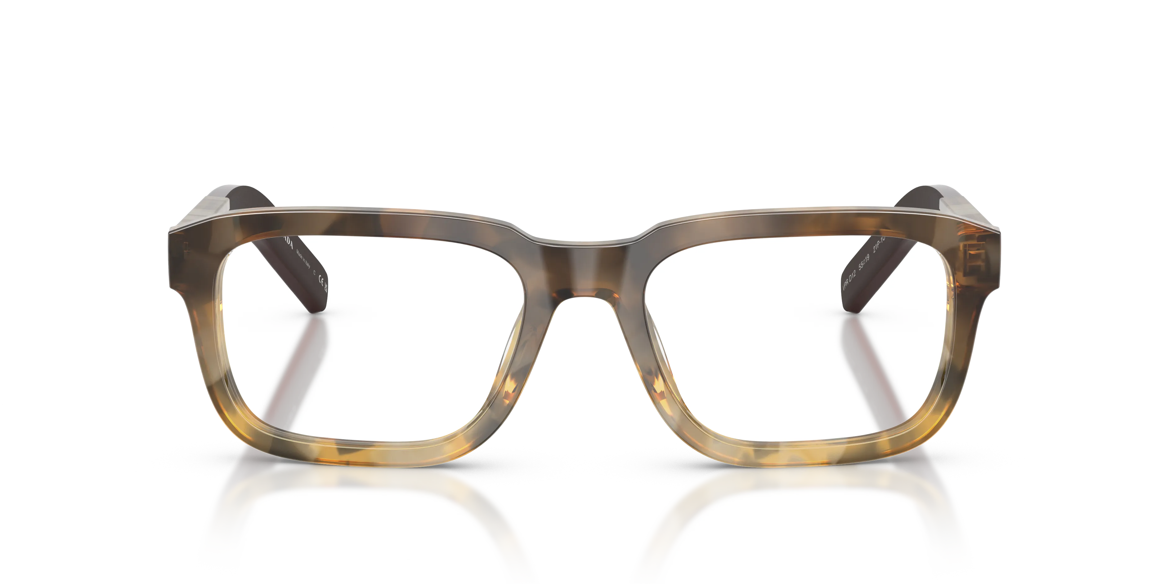 Prada PR D12V 21P1O1 Montature da vista Acetato Marrone Trasparente Squadrata Normale - immagine 3