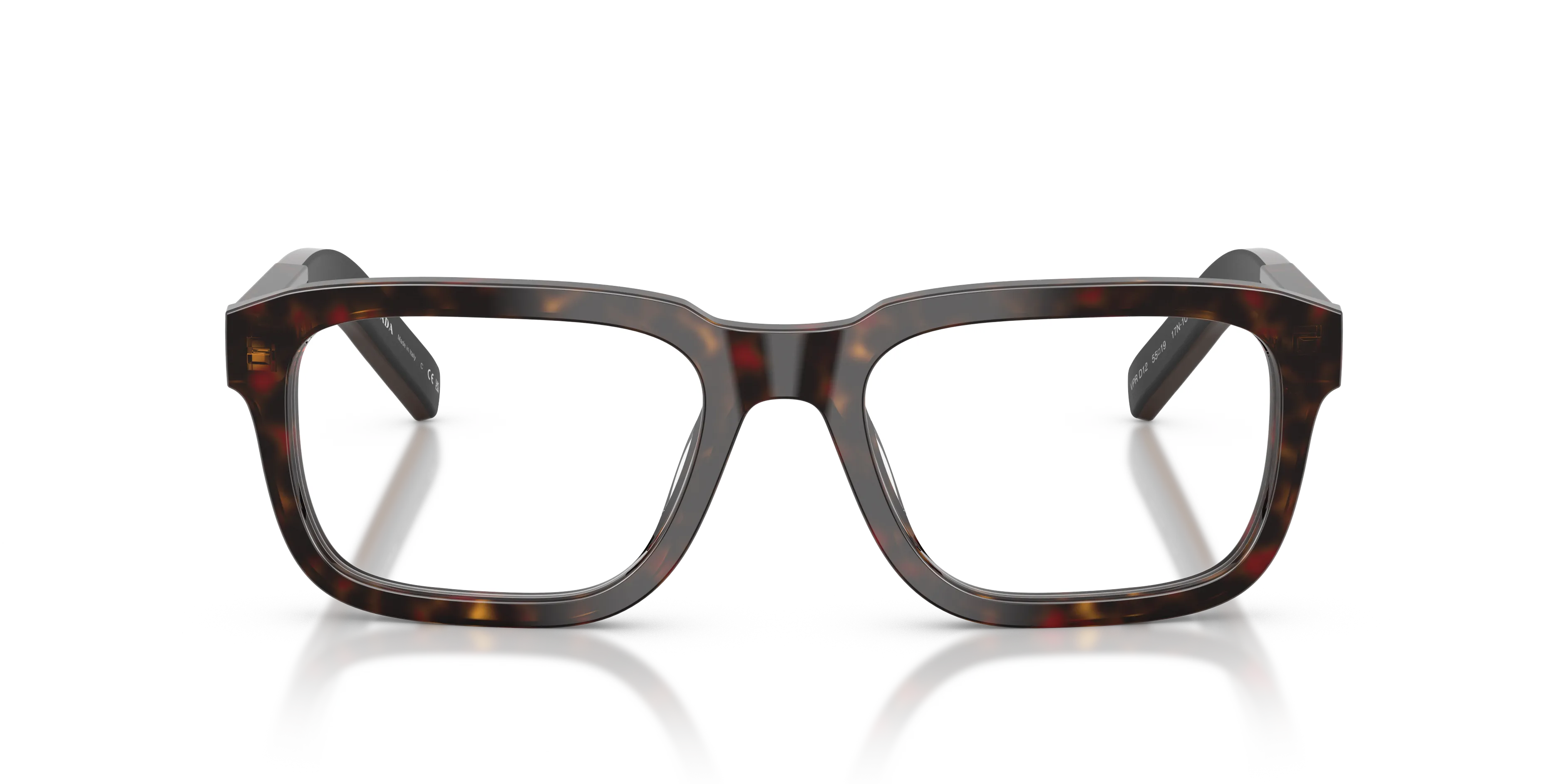 Prada PR D12V 17N1O1 Montature da vista Acetato Tartaruga Trasparente Squadrata Normale - immagine 3