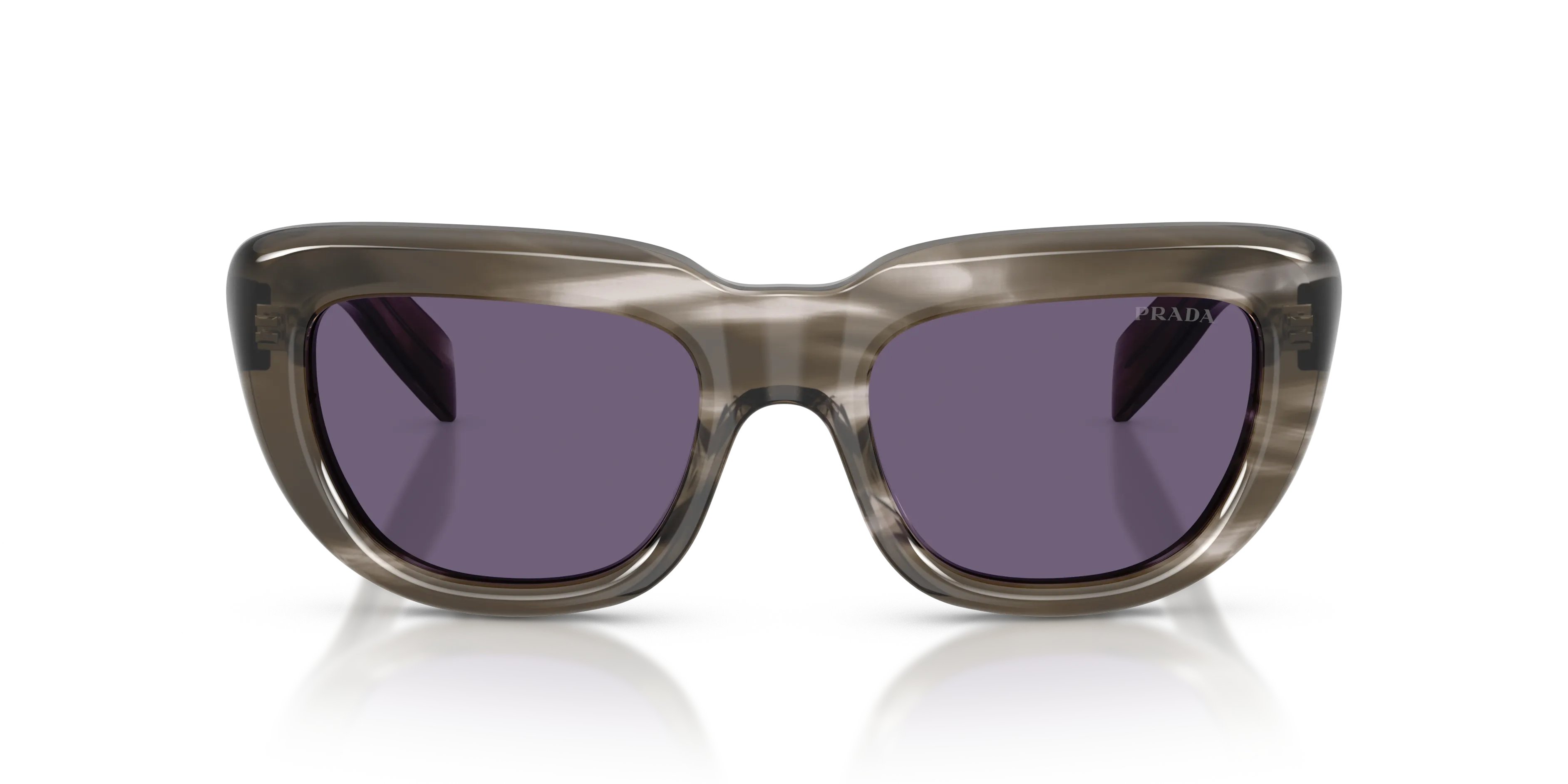 Prada PR D07S 26O70W Occhiali da sole Acetato Nero Viola Squadrata Normale - immagine 3