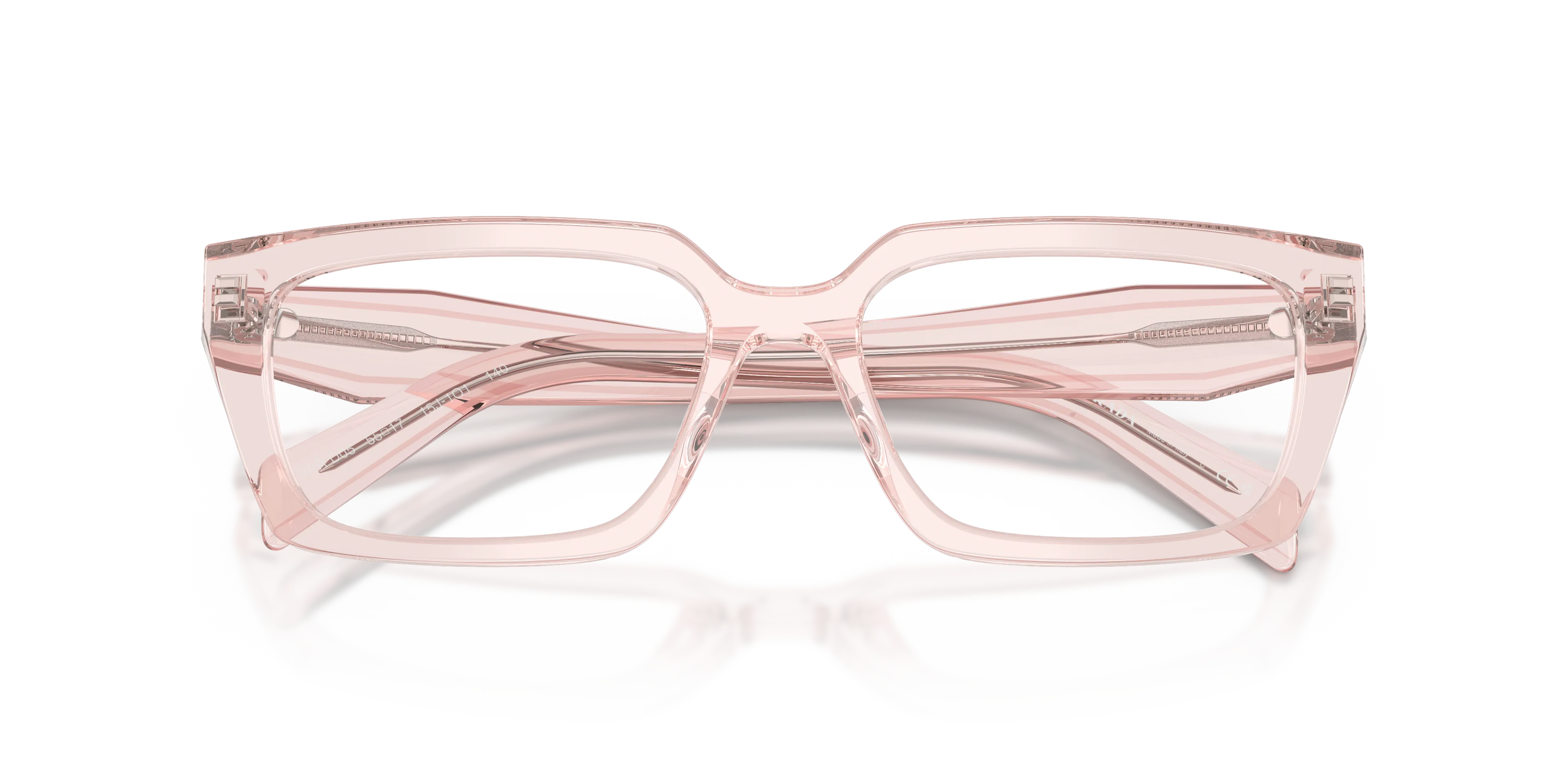 Prada PR D05V 15J1O1 Montature da vista Acetato Rosa Trasparente Squadrata Normale - immagine 2