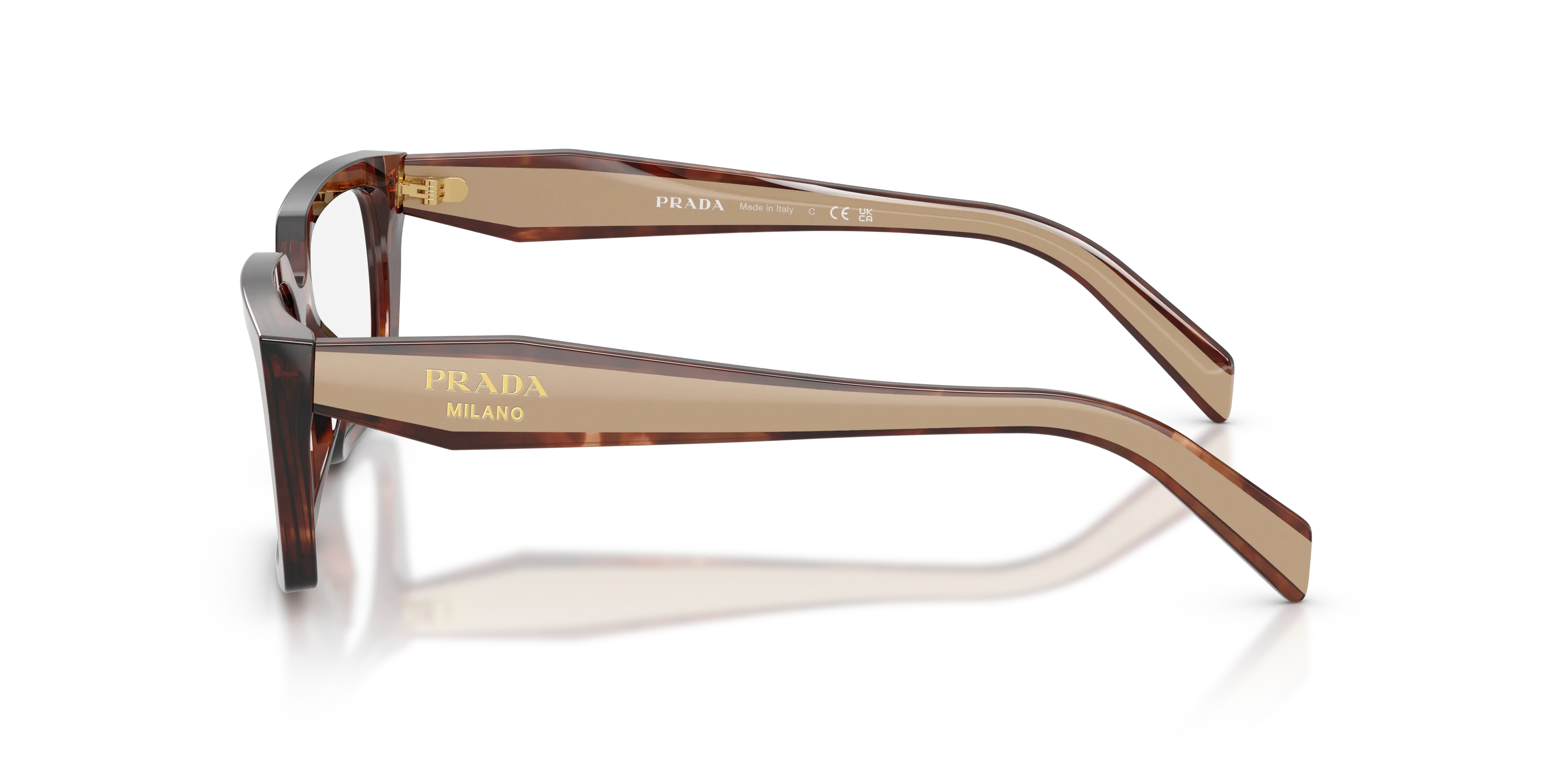 Prada PR D05V 00K1O1 Montature da vista Acetato Marrone Trasparente Squadrata Normale - immagine 4