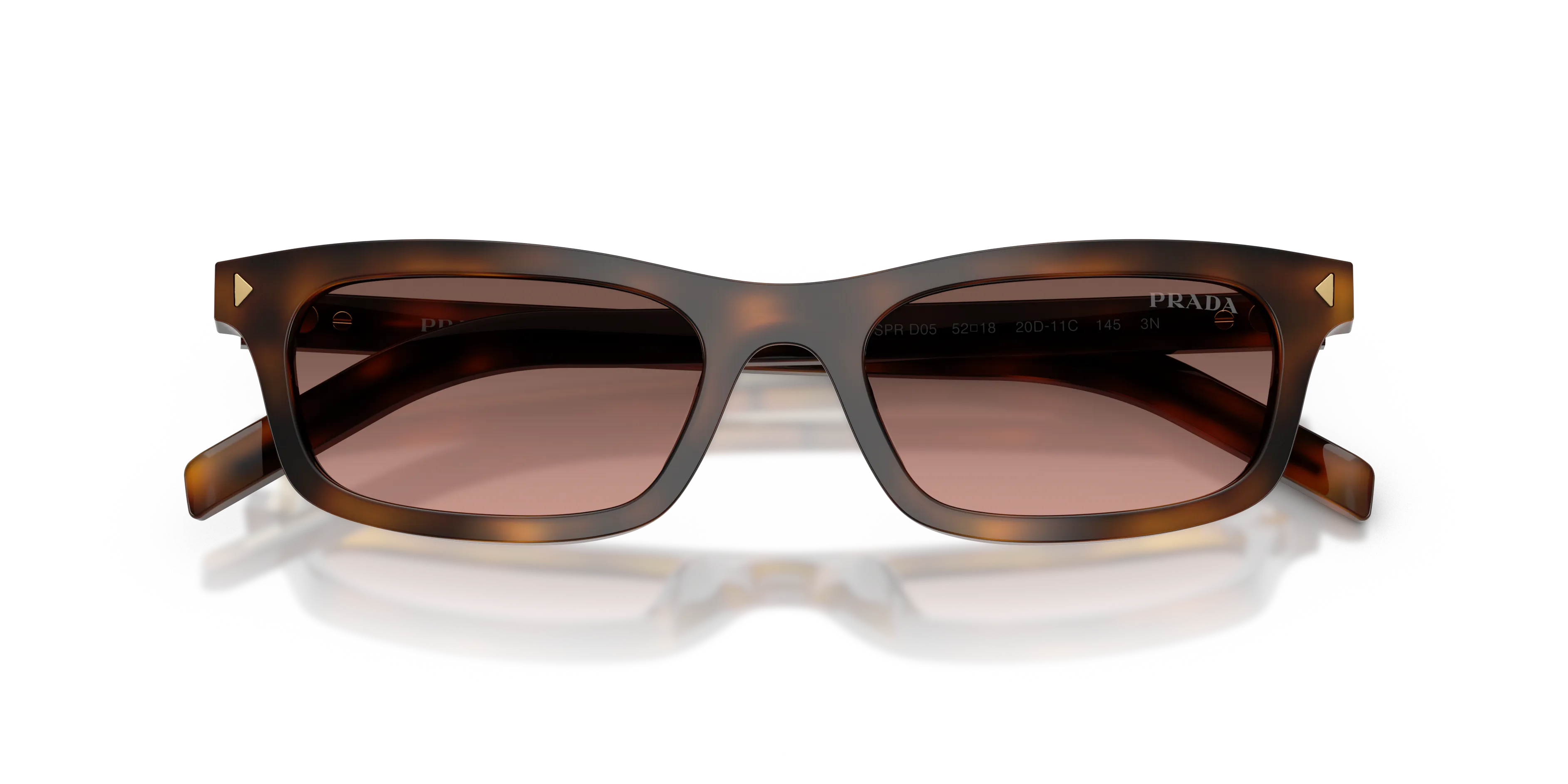 Prada PR D05S 20D11C Occhiali da sole Acetato Tartaruga Marrone Pillow Normale Sfumato - immagine 2