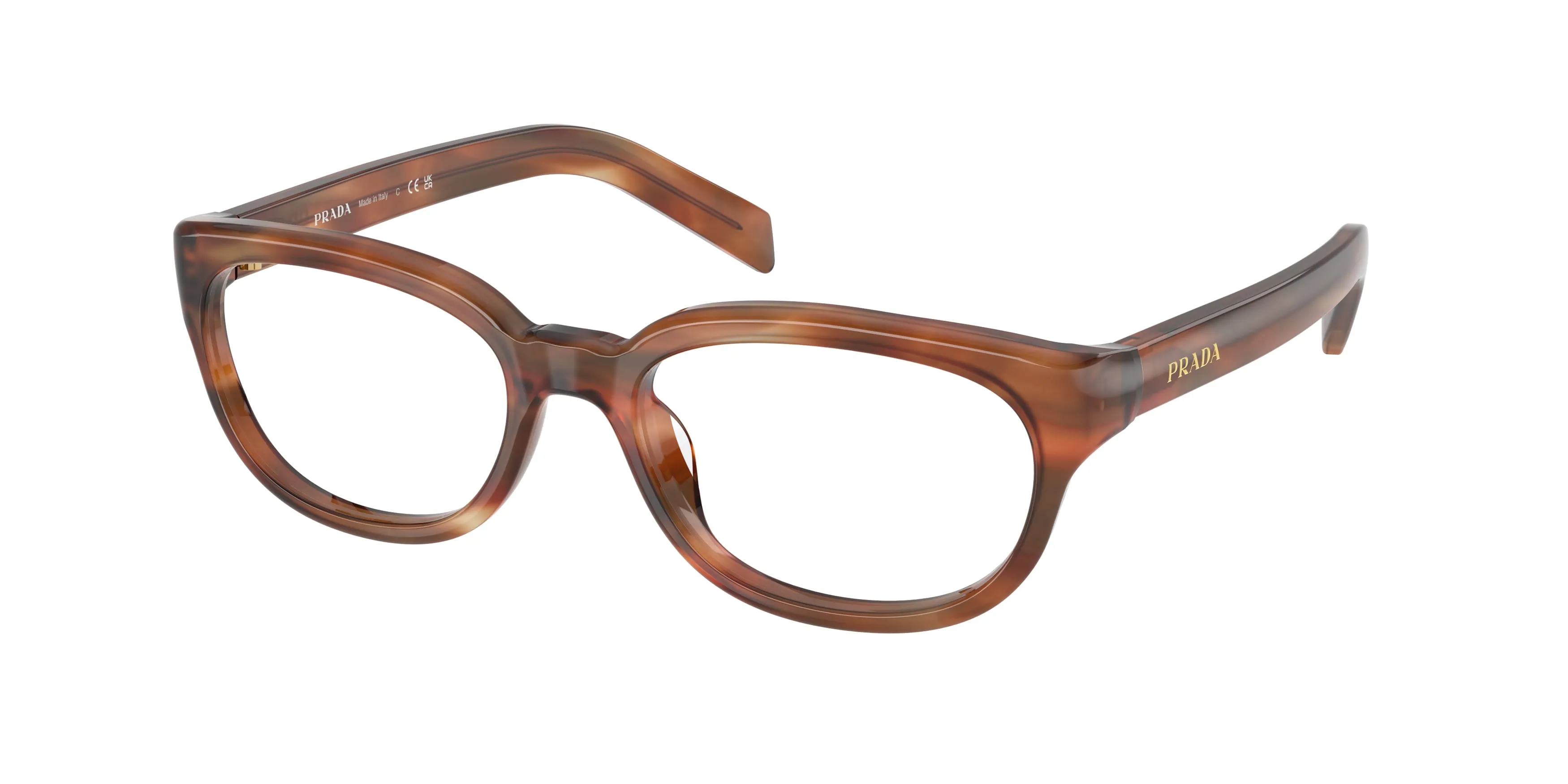 Prada PR D03VU 24G1O1 Montature da vista Acetato Marrone Trasparente Pantos Normale - immagine 1