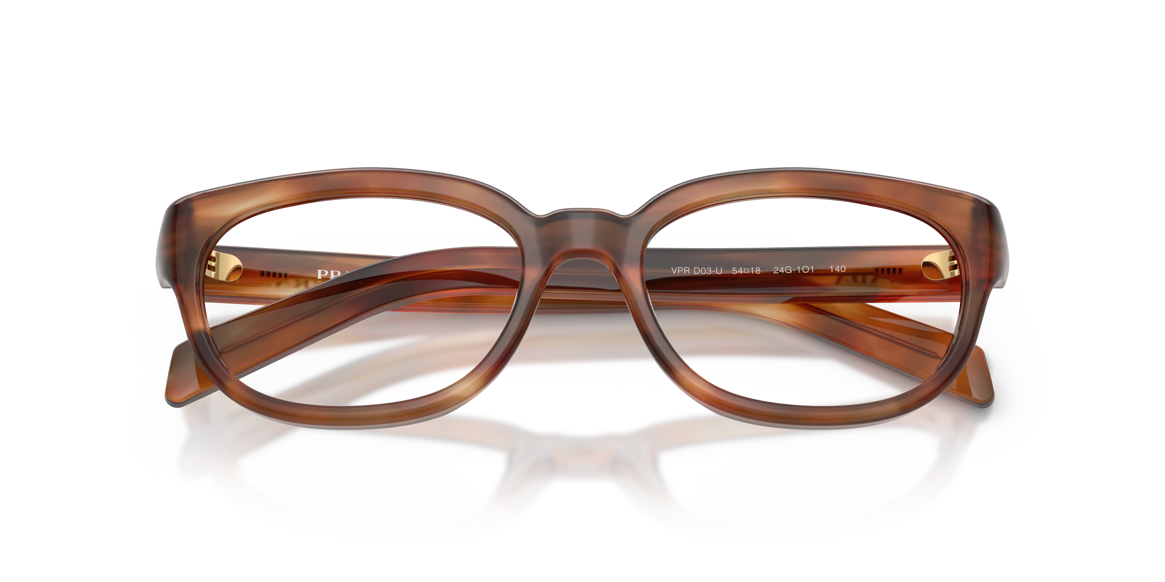 Prada PR D03VU 24G1O1 Montature da vista Acetato Marrone Trasparente Pantos Normale - immagine 2