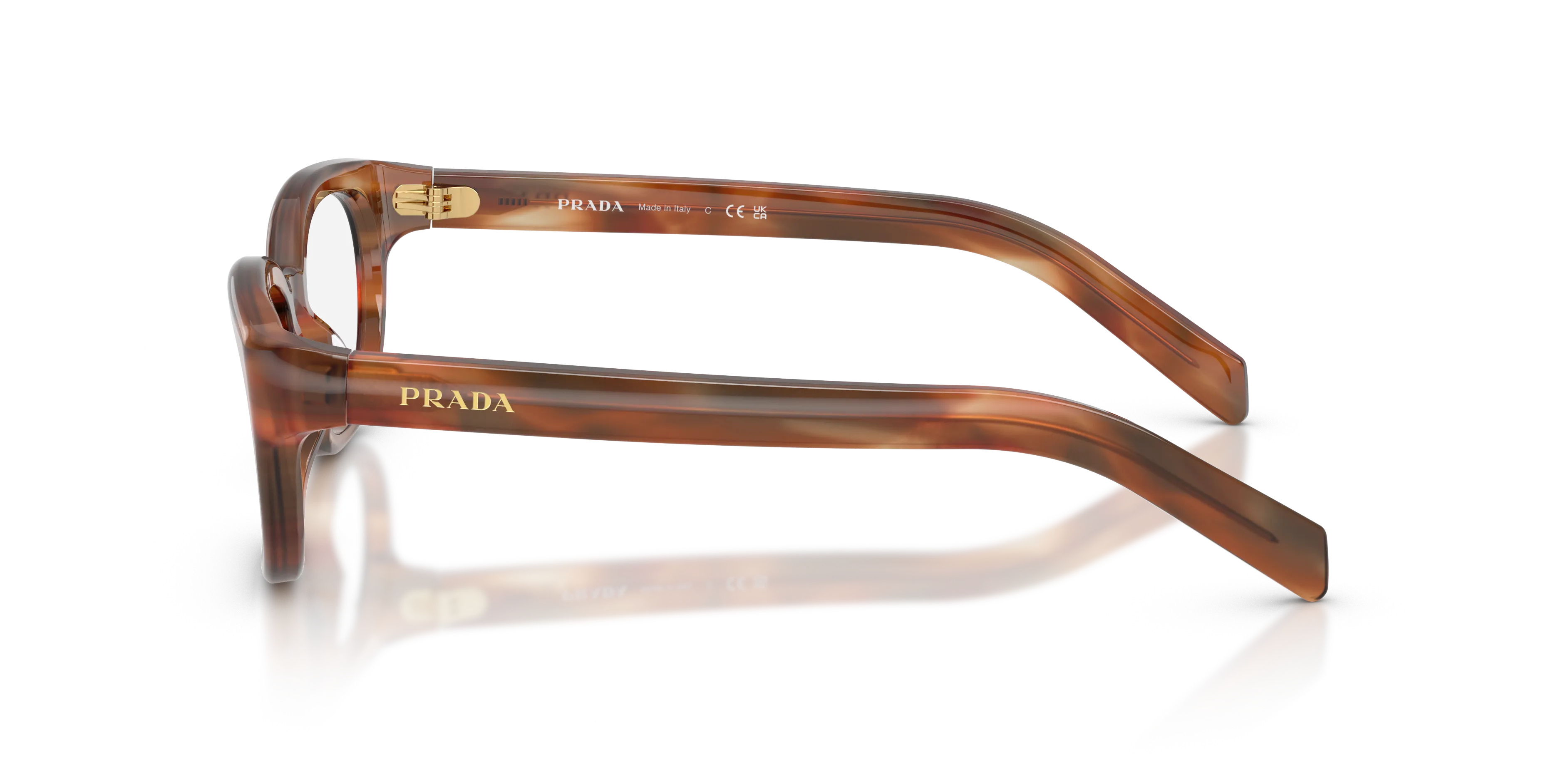 Prada PR D03VU 24G1O1 Montature da vista Acetato Marrone Trasparente Pantos Normale - immagine 4