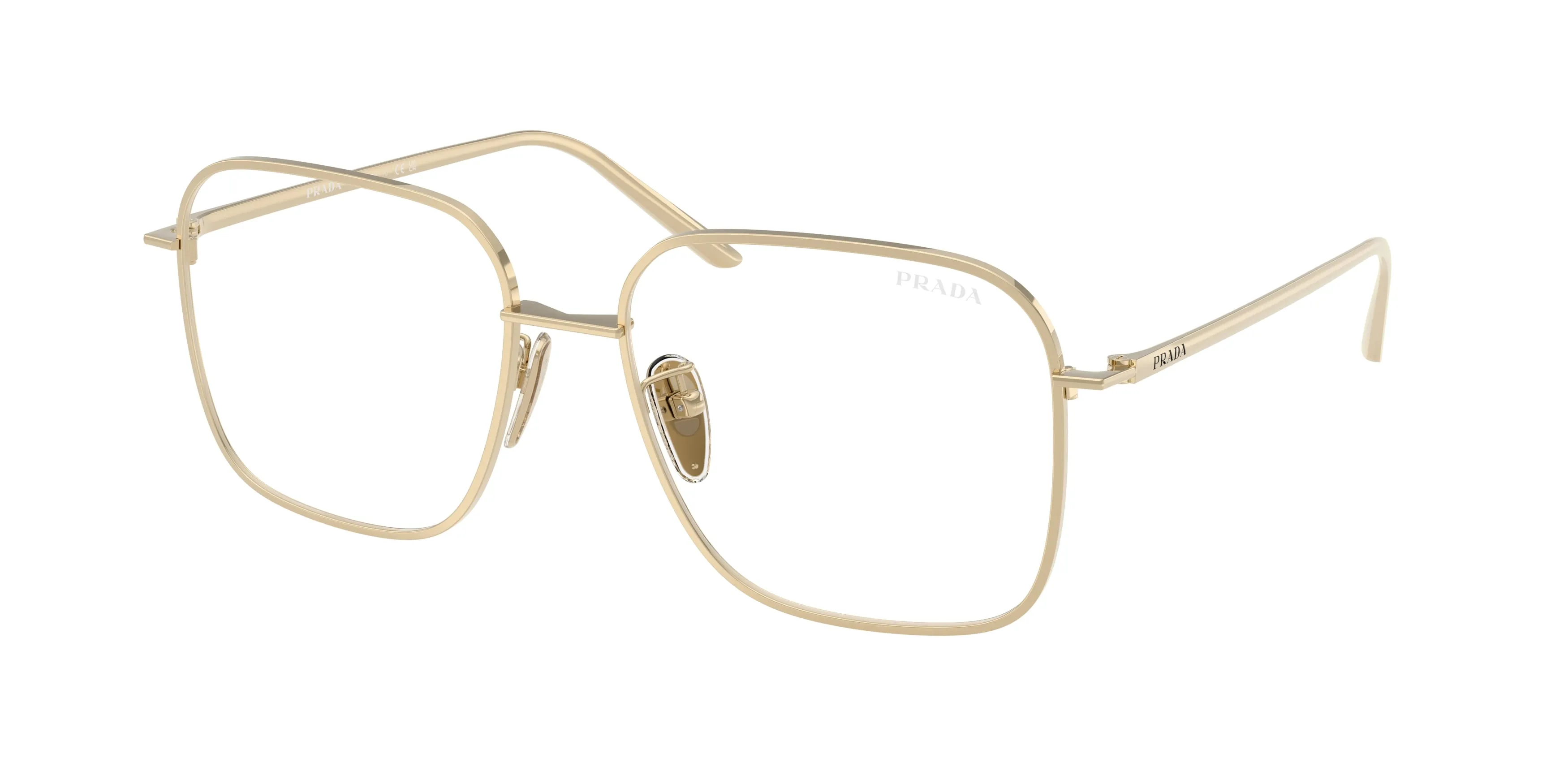 Prada PR C54SD ZVN10W Occhiali da sole Metallo Oro Trasparente Squadrata Normale - immagine 1