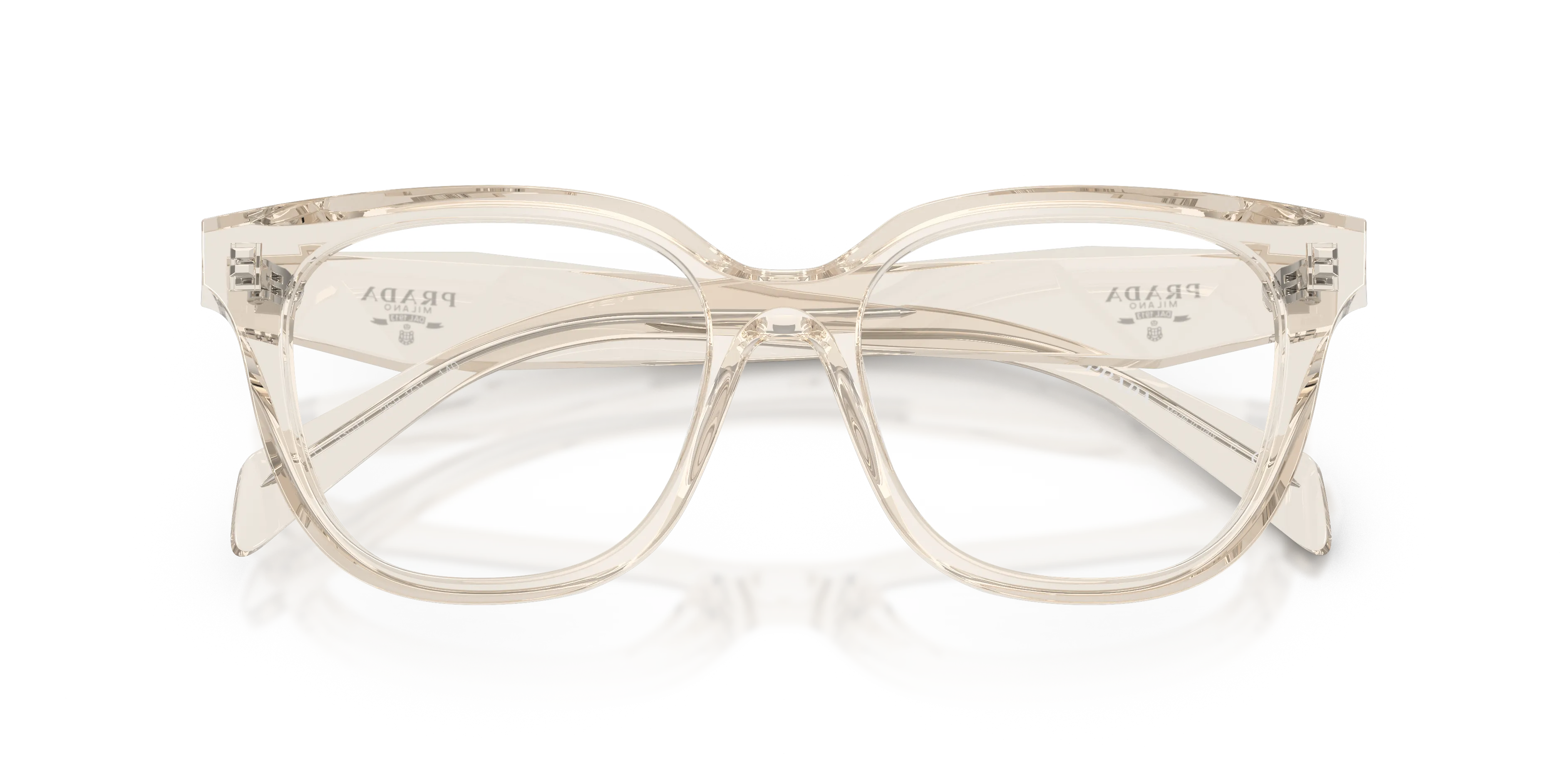 Prada PR C11V 26P1O1 Montature da vista Acetato Marrone Trasparente Farfalla Normale - immagine 2