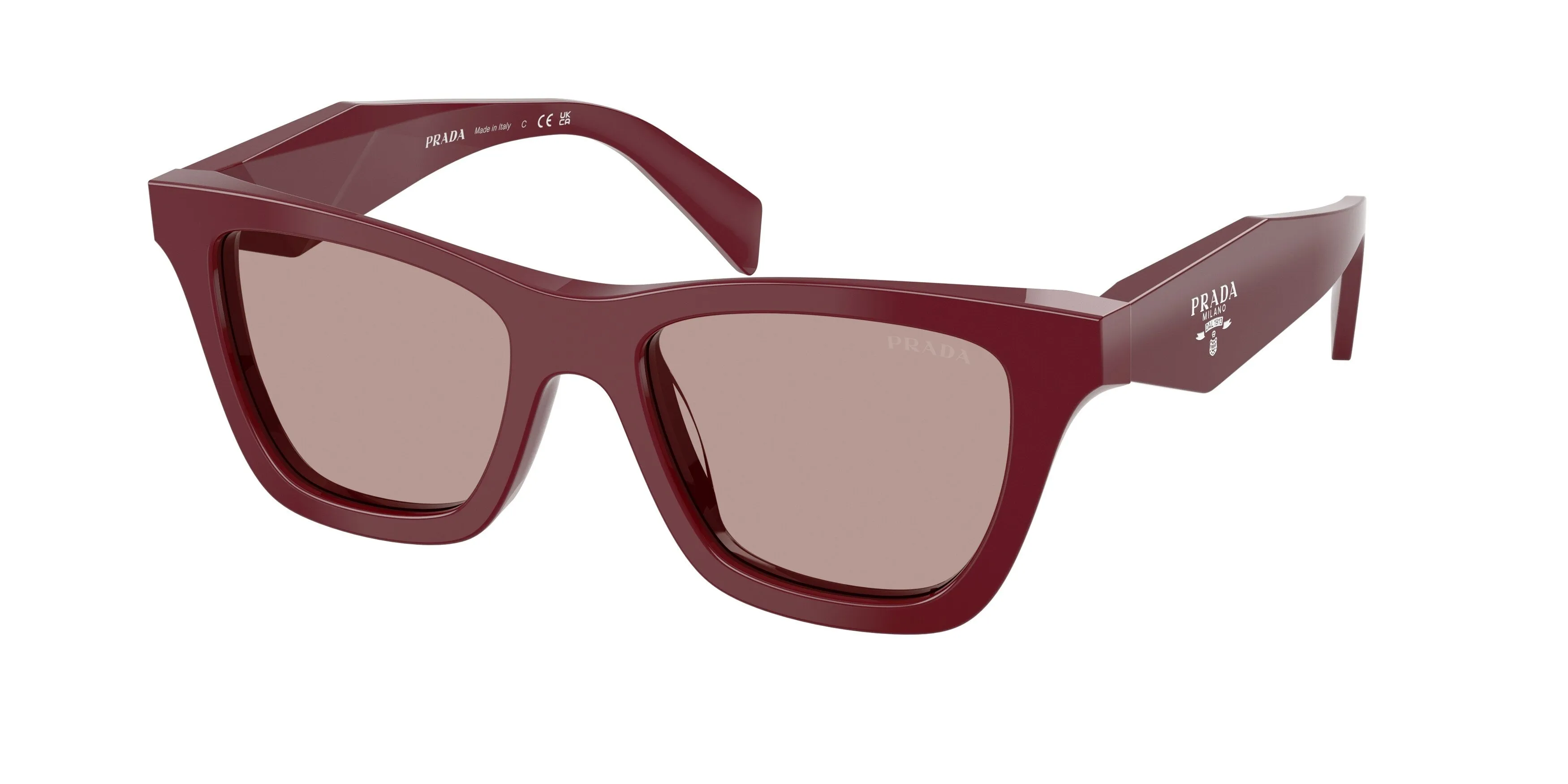 Prada PR C07S 24O20I Occhiali da sole Acetato Rosso Marrone Farfalla Normale - immagine 1