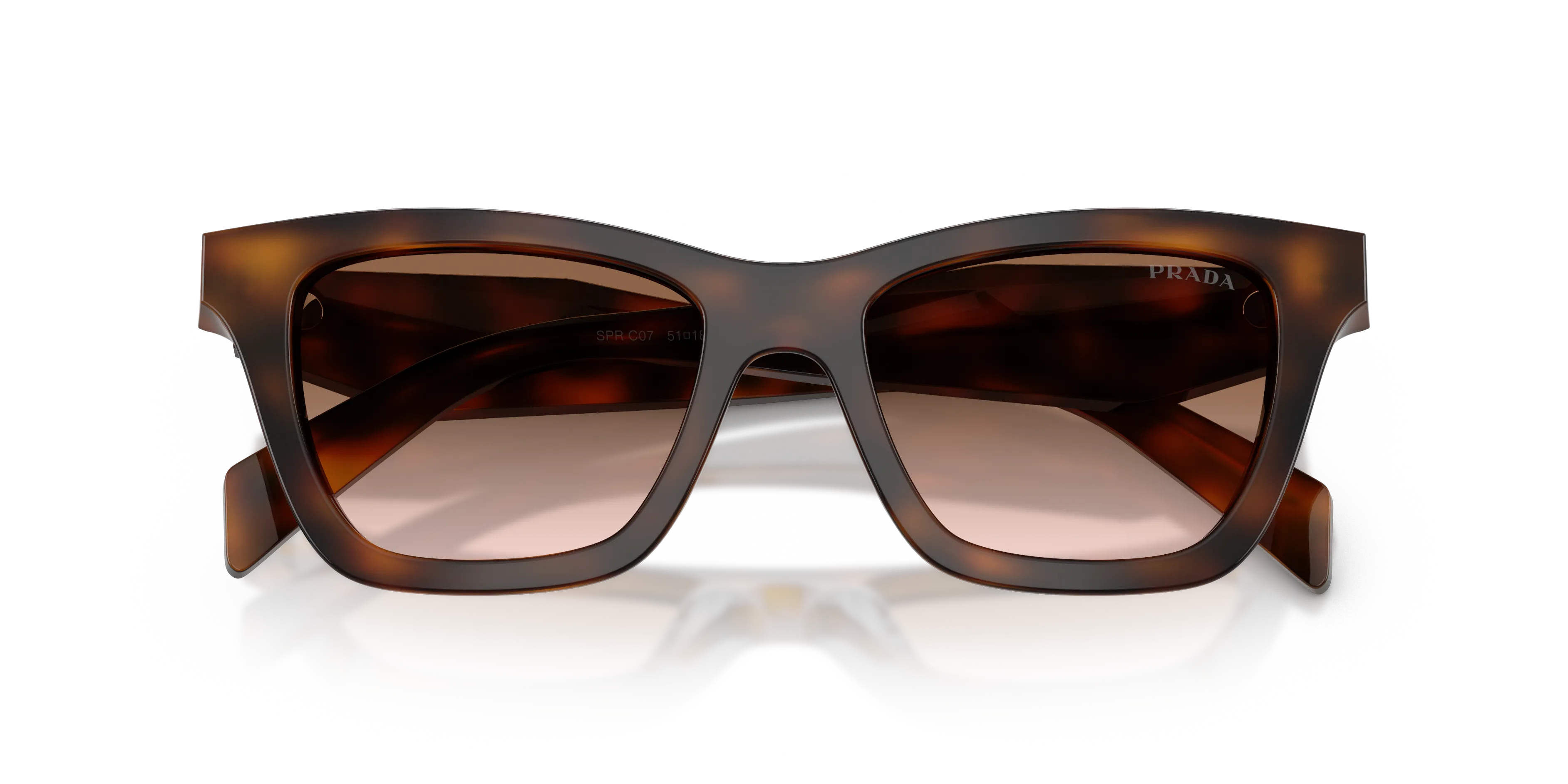 Prada PR C07S 20D90P Occhiali da sole Acetato Tartaruga Marrone Farfalla Normale Sfumato - immagine 2