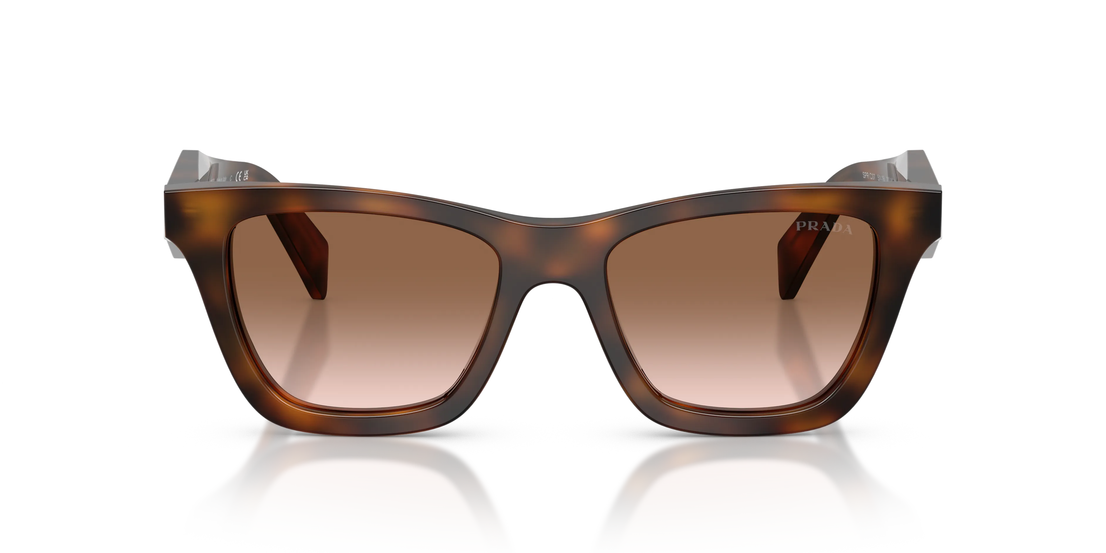 Prada PR C07S 20D90P Occhiali da sole Acetato Tartaruga Marrone Farfalla Normale Sfumato - immagine 3