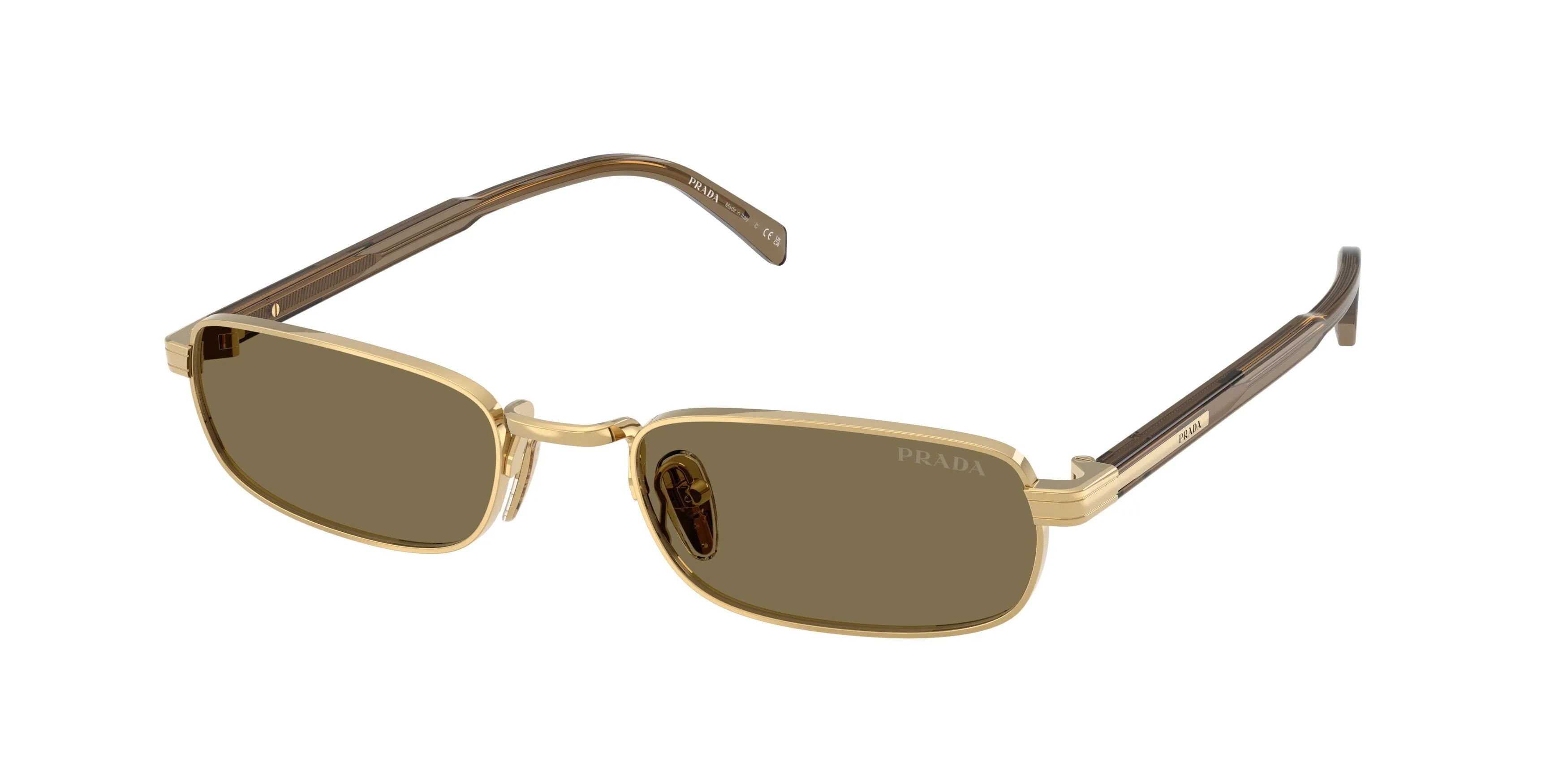 Prada PR B54S 5AK90F Occhiali da sole Metallo Oro Marrone Squadrata Normale - immagine 1