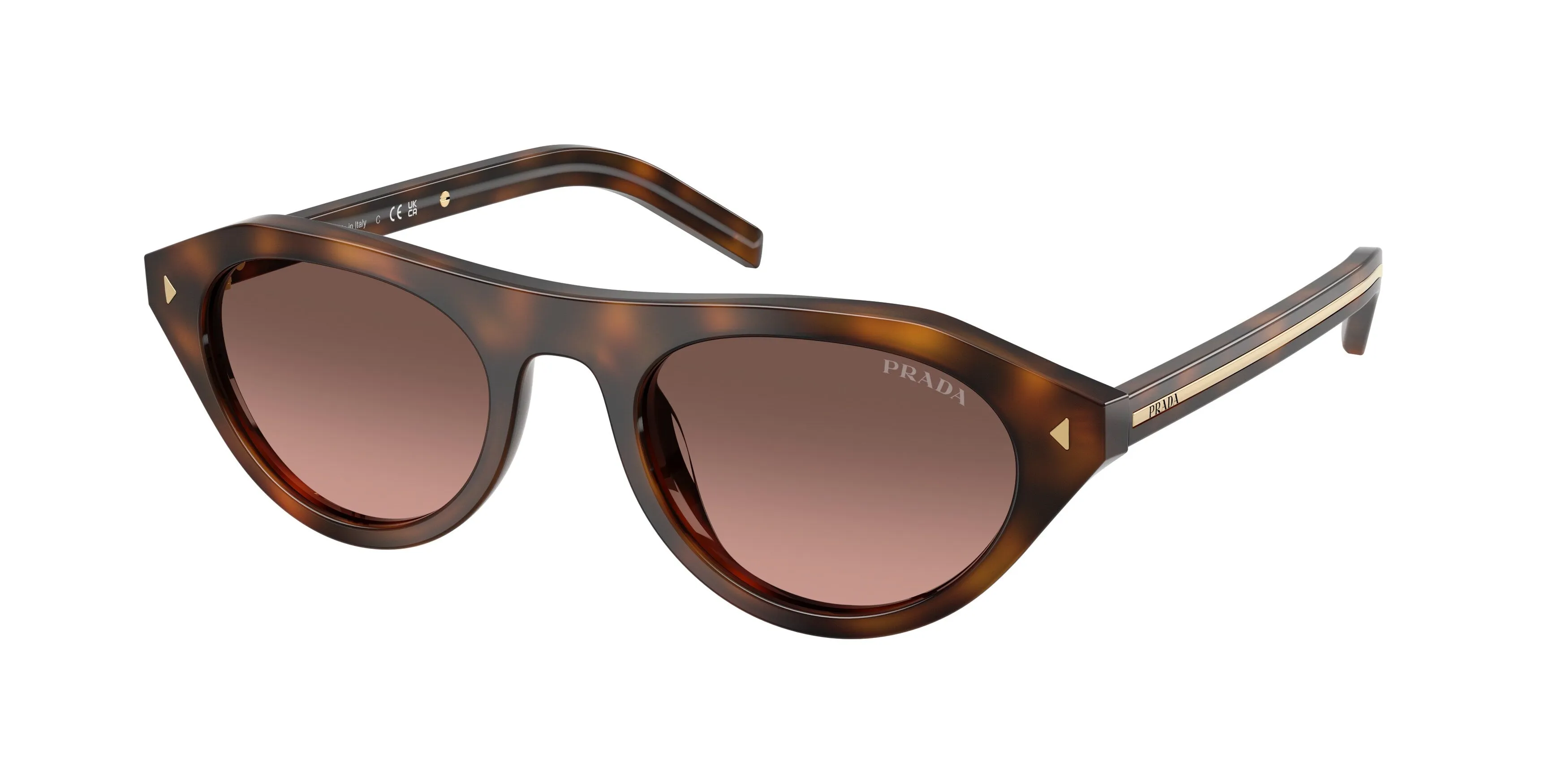 Prada PR B15S 20D11C Occhiali da sole Acetato Tartaruga Marrone Geometrica Normale Sfumato - immagine 1