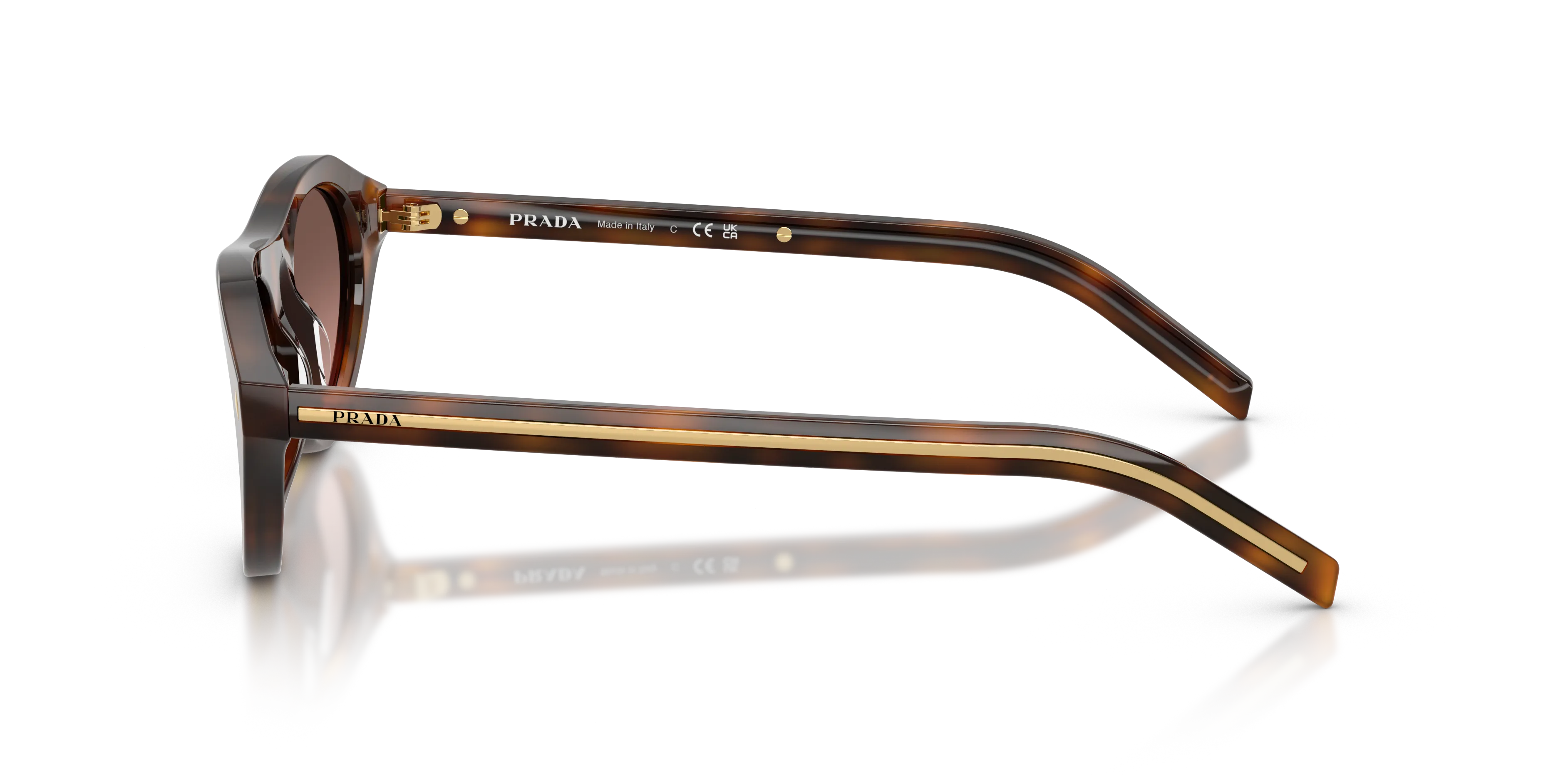 Prada PR B15S 20D11C Occhiali da sole Acetato Tartaruga Marrone Geometrica Normale Sfumato - immagine 4