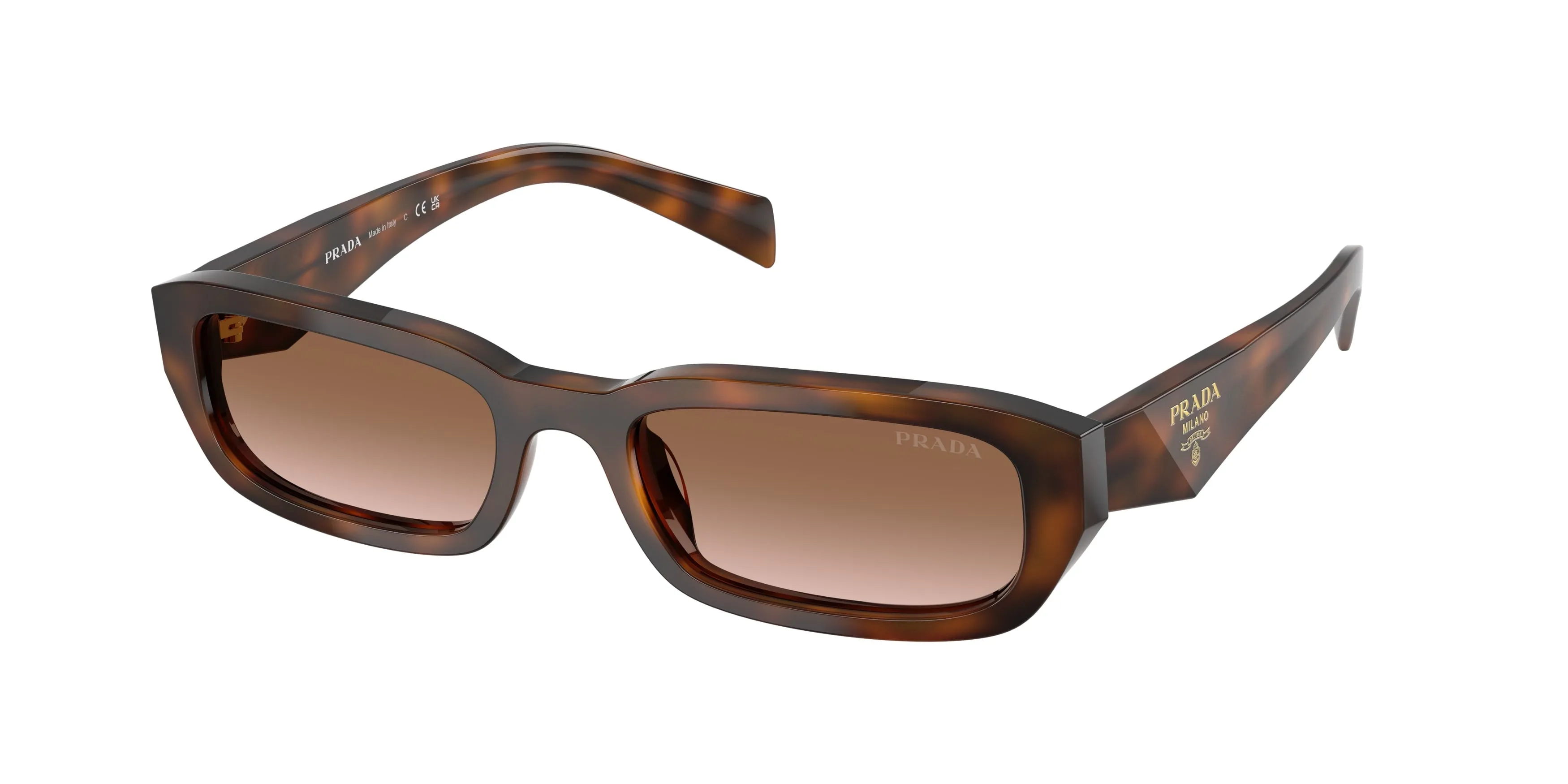 Prada PR B06S 20D90P Occhiali da sole Acetato Tartaruga Marrone Squadrata Normale Sfumato - immagine 1