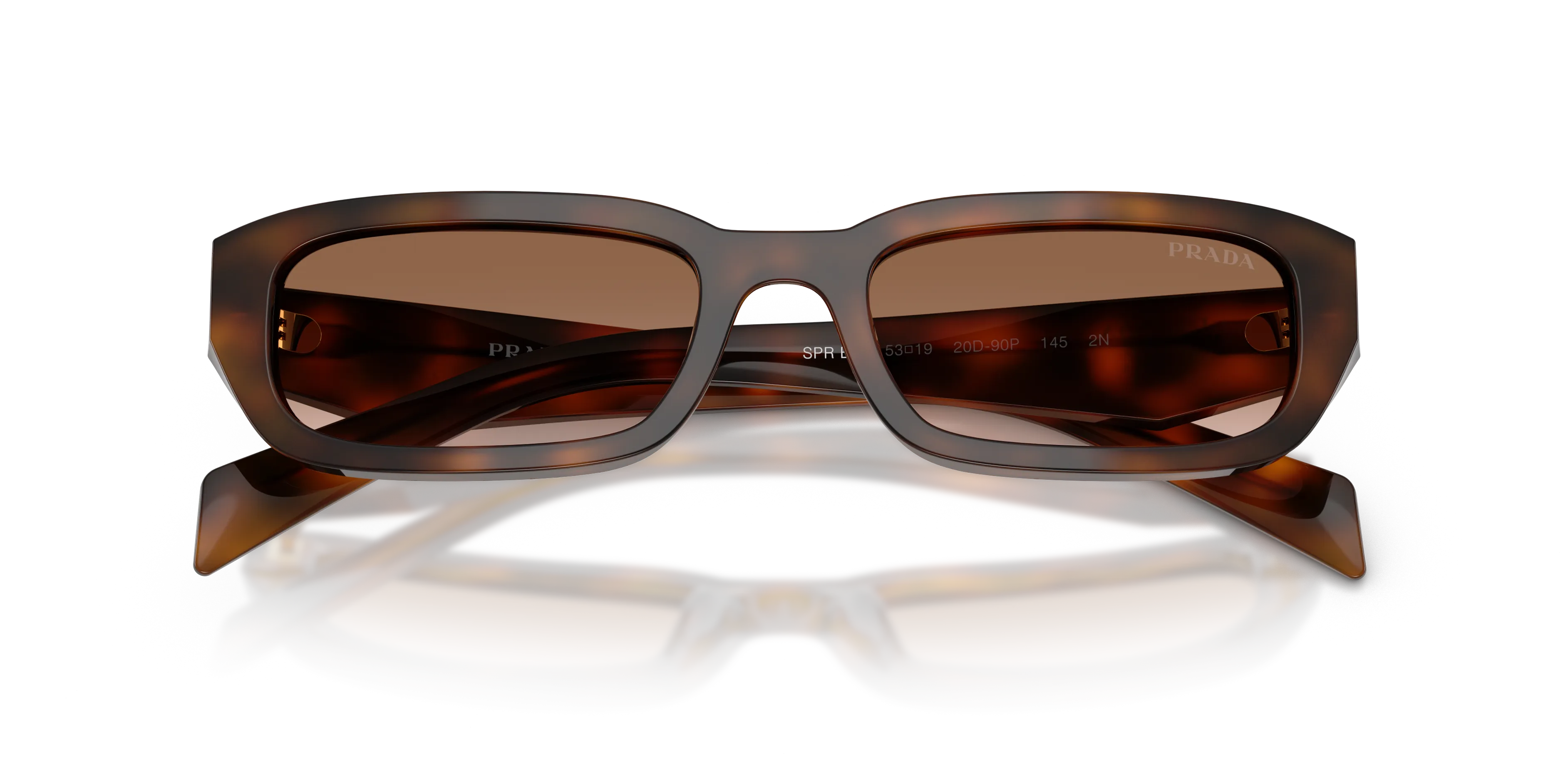 Prada PR B06S 20D90P Occhiali da sole Acetato Tartaruga Marrone Squadrata Normale Sfumato - immagine 2